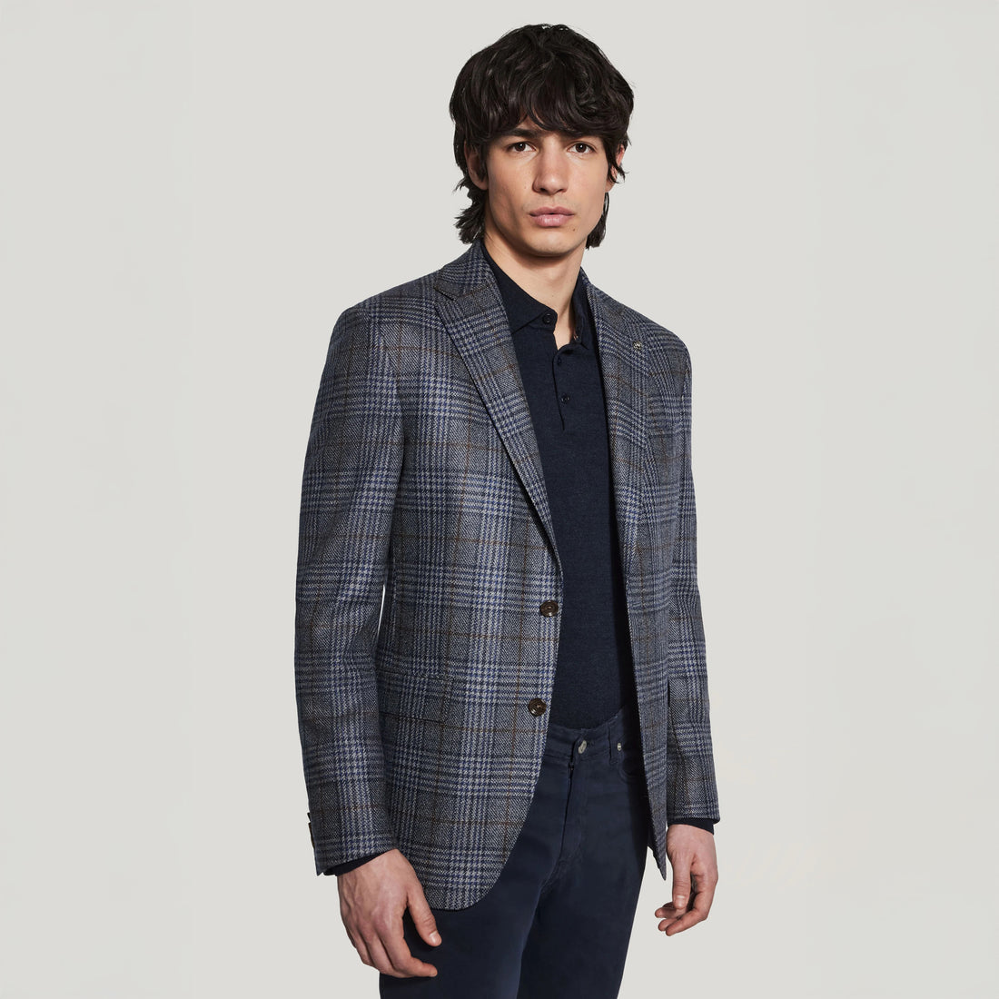Blue Wool-Silk McAllen Contemporary Fit Sport Jacket - Jack Victor