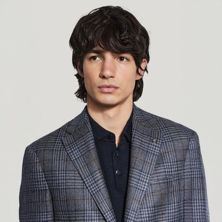 Blue Wool-Silk McAllen Contemporary Fit Sport Jacket - Jack Victor - Boutique Jacques International