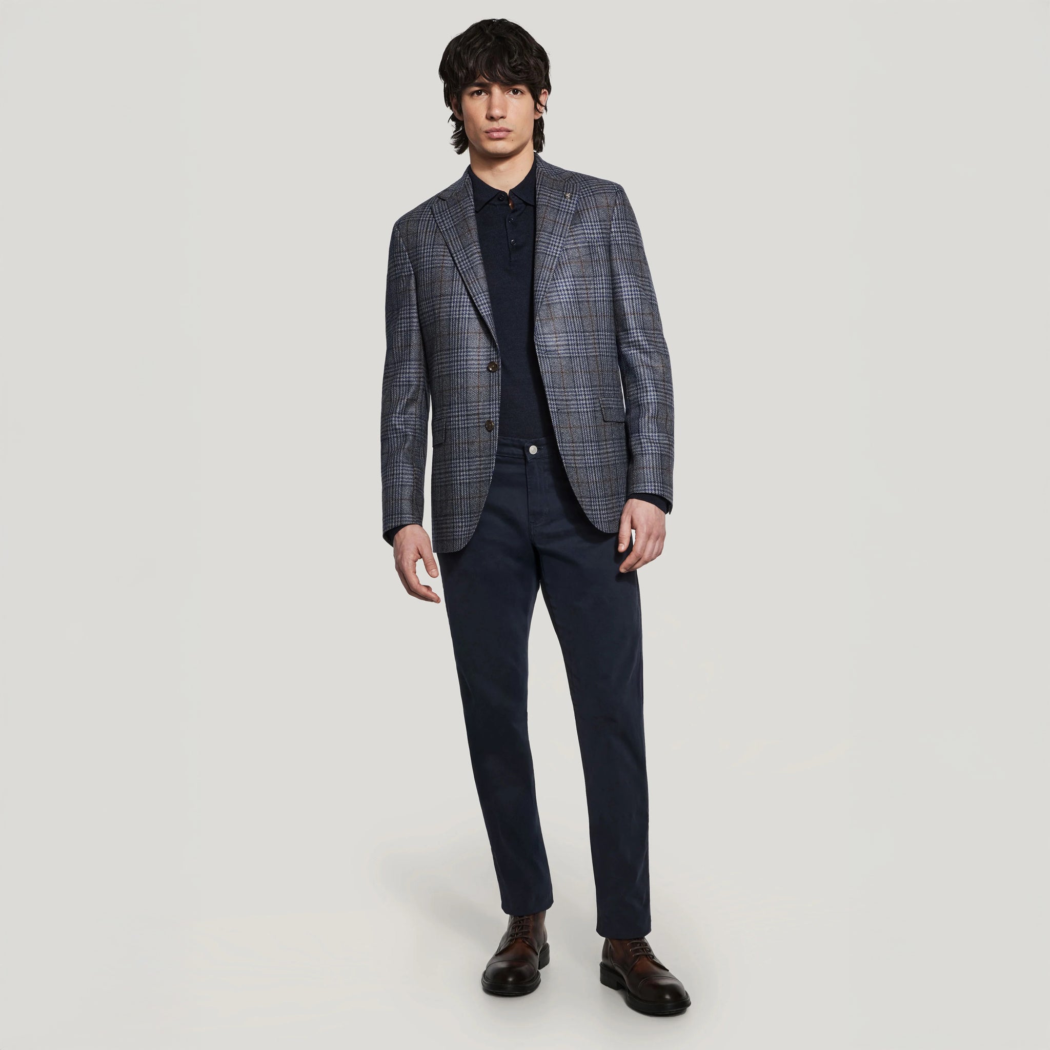 Blue Wool-Silk McAllen Contemporary Fit Sport Jacket - Jack Victor