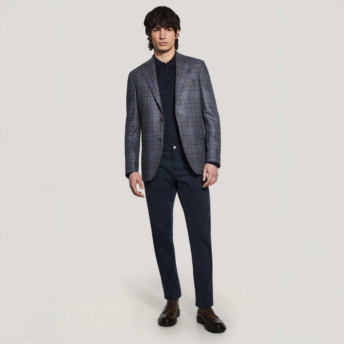 Blue Wool-Silk McAllen Contemporary Fit Sport Jacket - Jack Victor