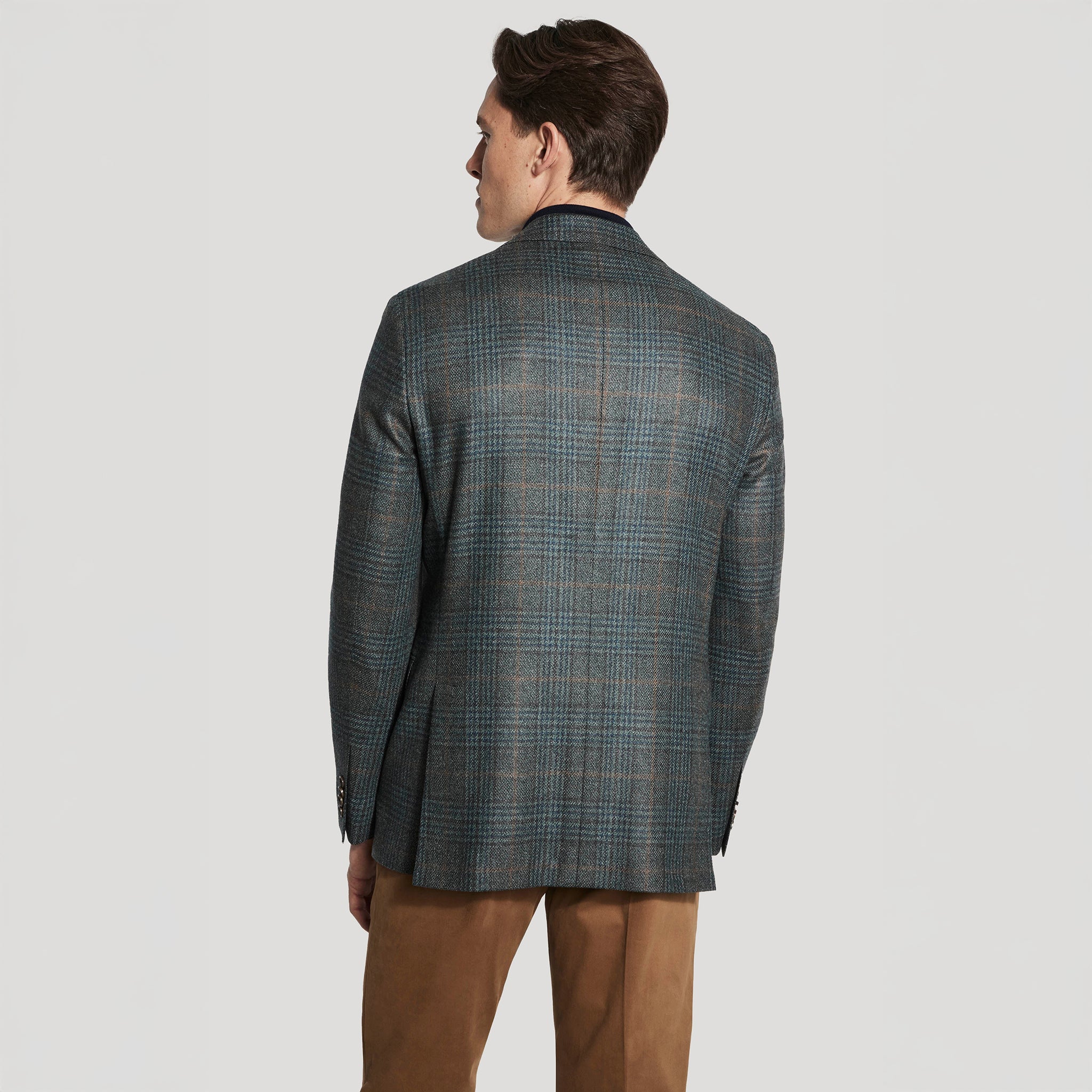 Green Plaid Wool-Silk Tweed McAllen Contemporary Fit Sport Jacket - Jack Victor