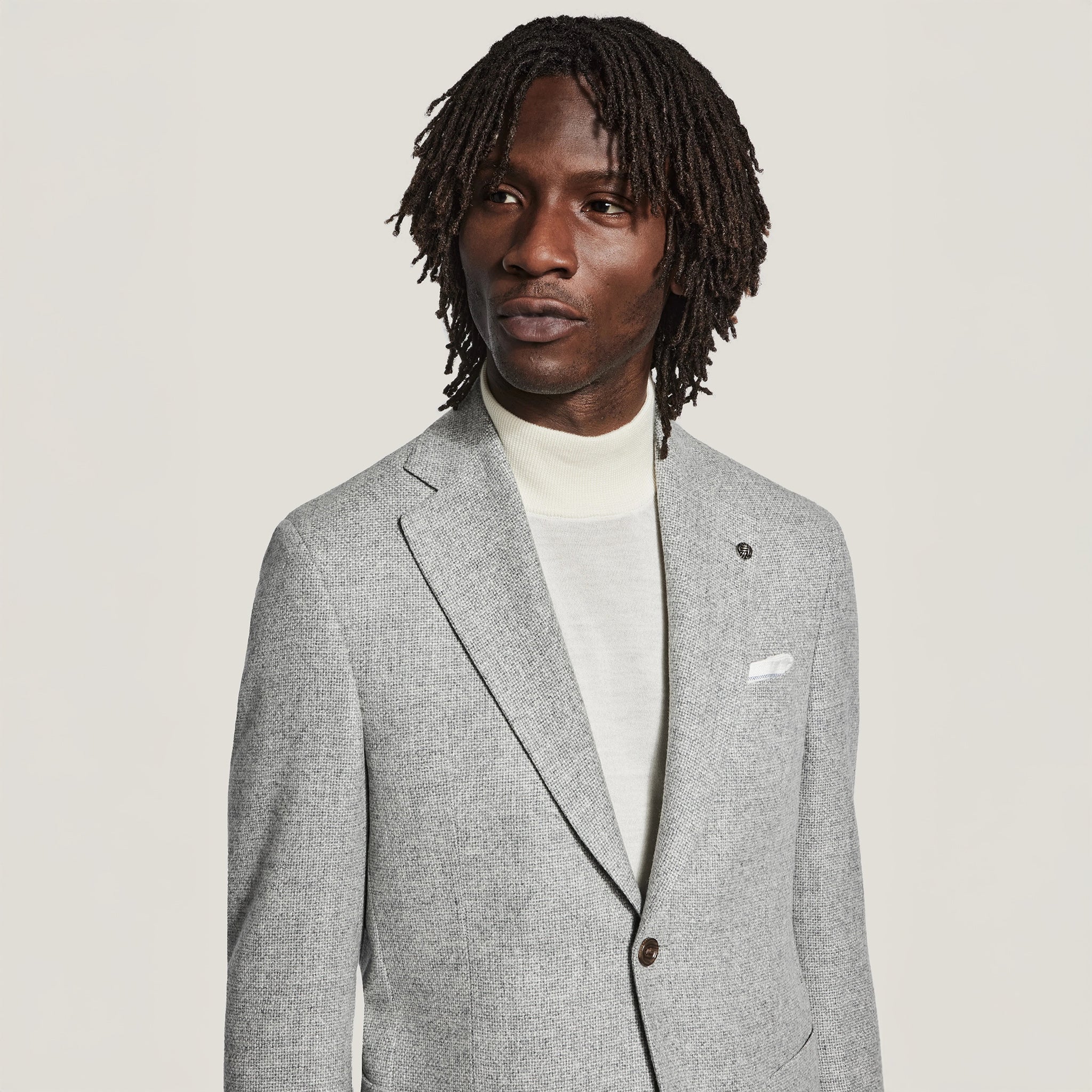Gray Mélange Wool-Silk Myles Contemporary Fit Sport Jacket - Jack Victor 1913