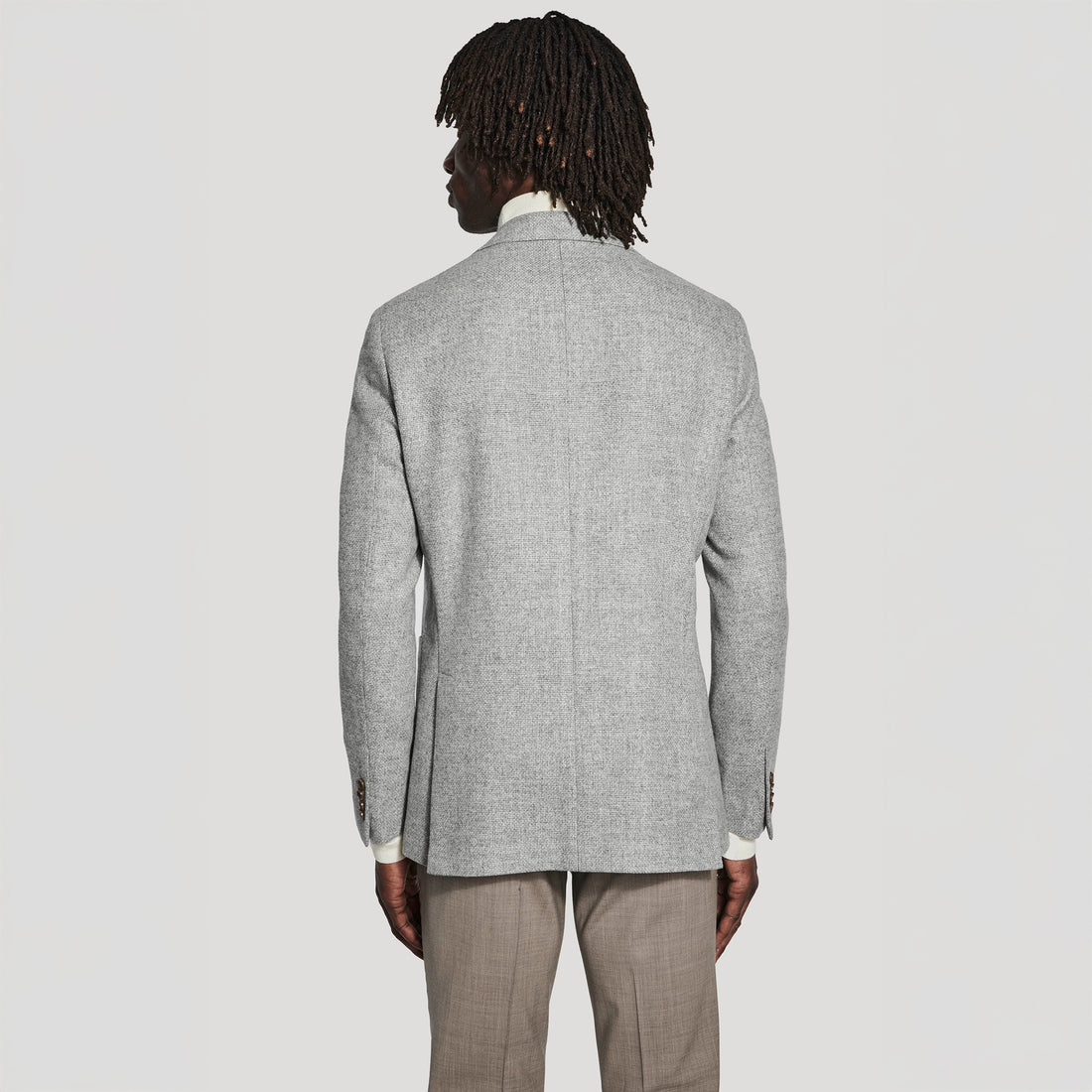 Gray Mélange Wool-Silk Myles Contemporary Fit Sport Jacket - Jack Victor 1913