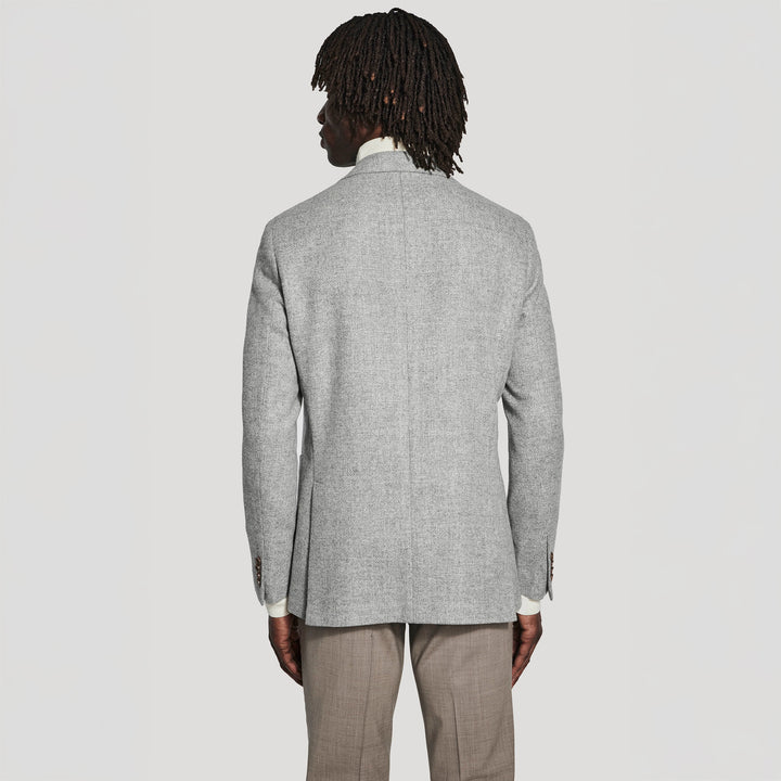 Gray Mélange Wool-Silk Myles Contemporary Fit Sport Jacket - Jack Victor 1913