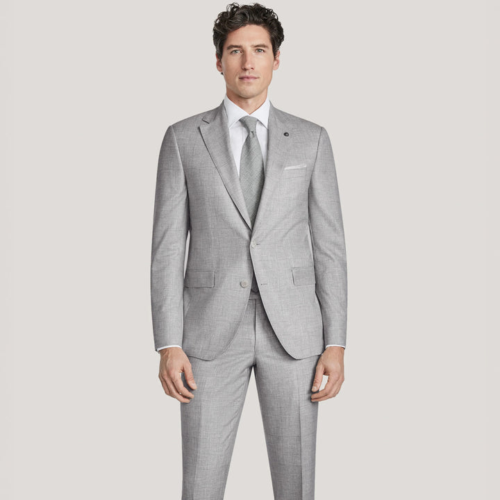 Gray Prince-of-Wales Super 150's Wool Mason Contemporary Fit Suit - Jack Victor 1913