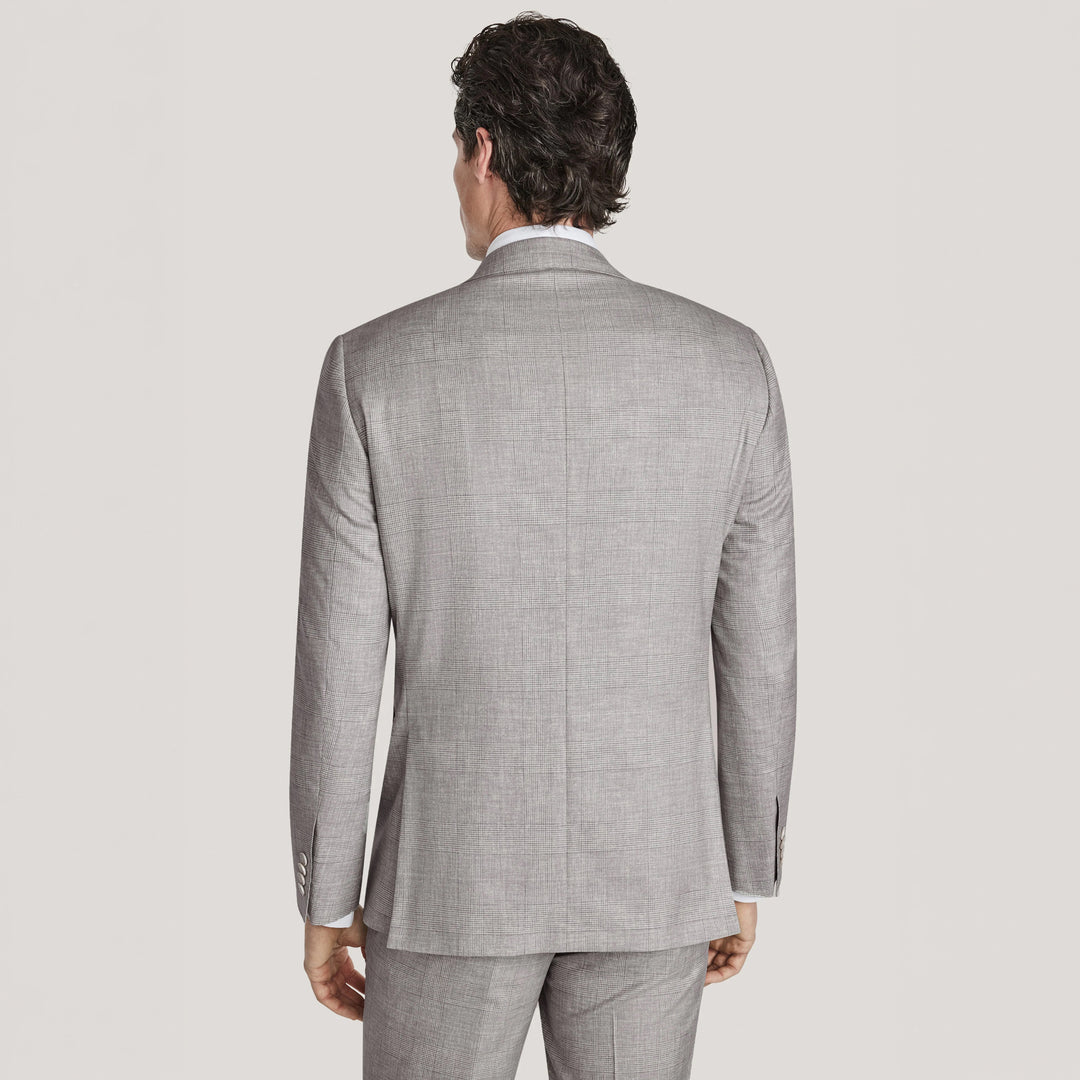 Gray Prince-of-Wales Super 150's Wool Mason Contemporary Fit Suit - Jack Victor 1913