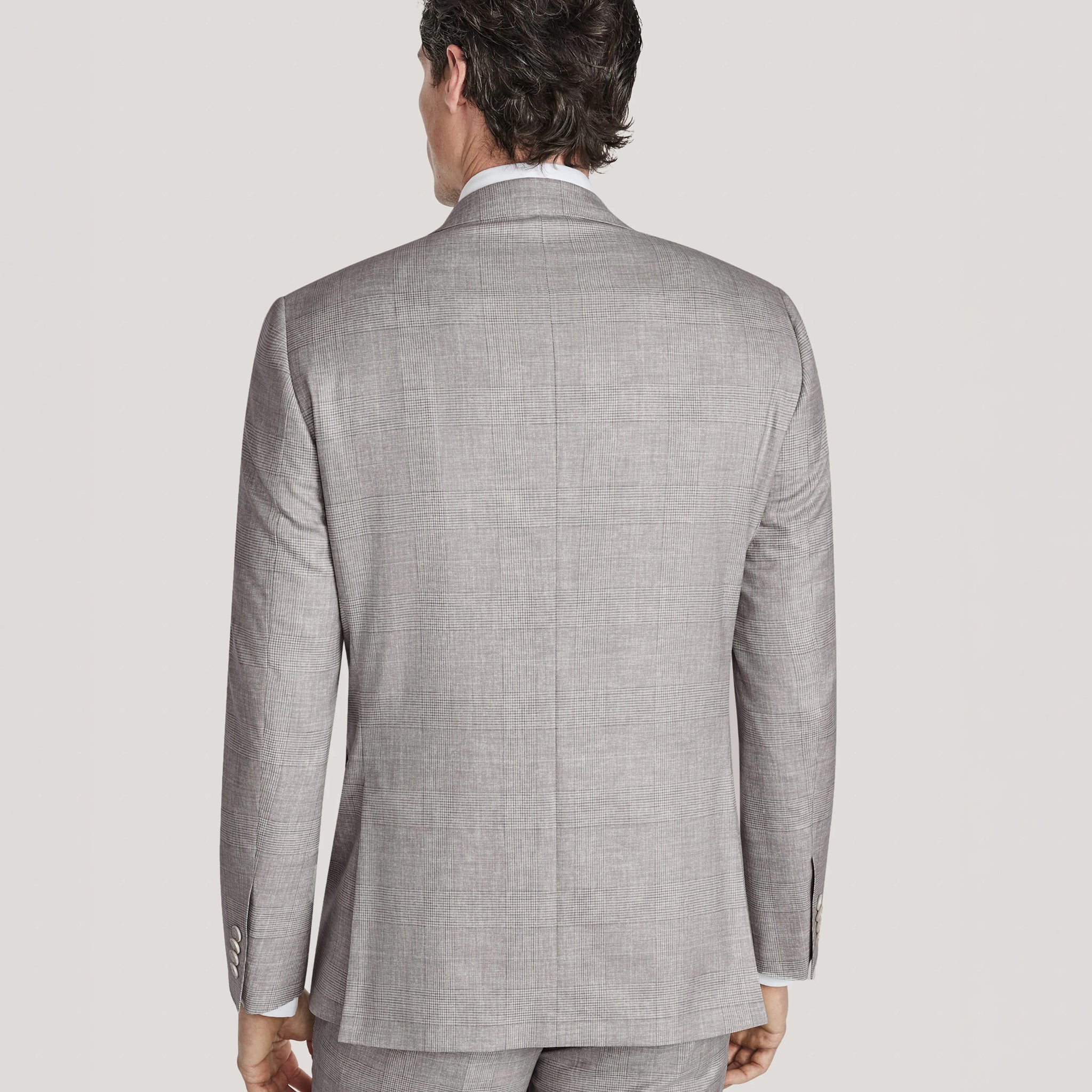 Gray Prince-of-Wales Super 150's Wool Mason Contemporary Fit Suit - Jack Victor 1913