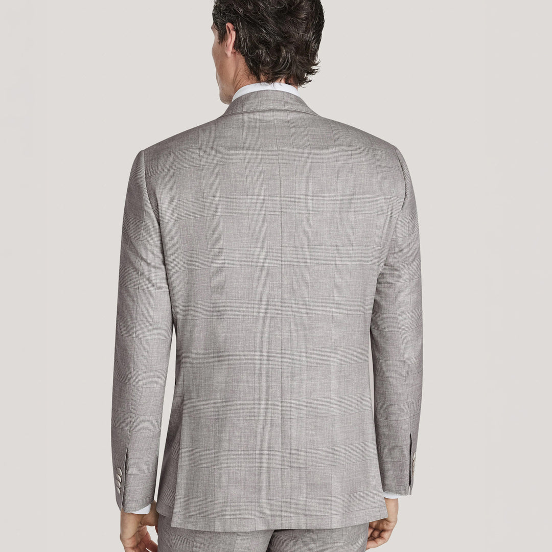 Gray Prince-of-Wales Super 150's Wool Mason Contemporary Fit Suit - Jack Victor 1913