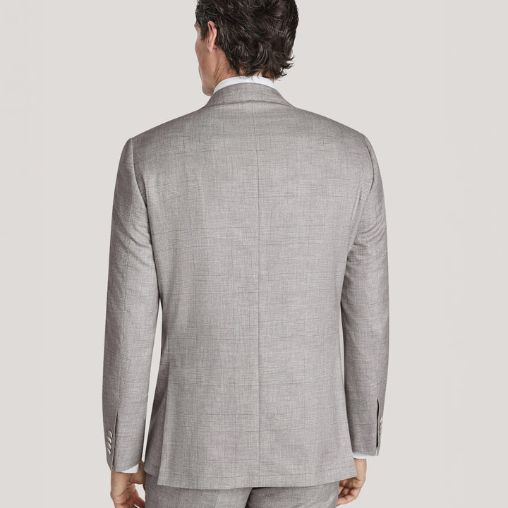 Gray Prince-of-Wales Super 150's Wool Mason Contemporary Fit Suit - Jack Victor 1913