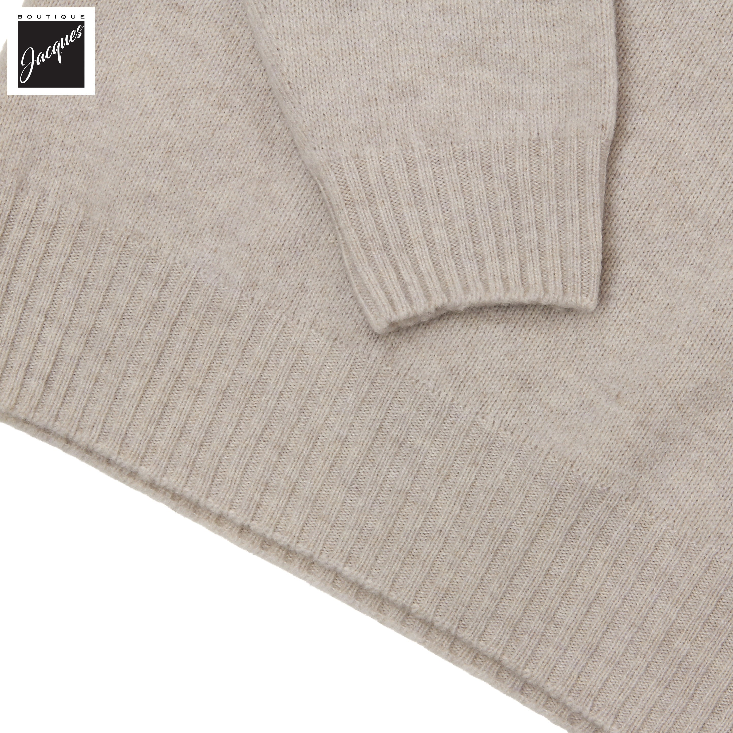 Pull demi-zip en laine aérée extra-fine Oatmeal Onix - Fradi