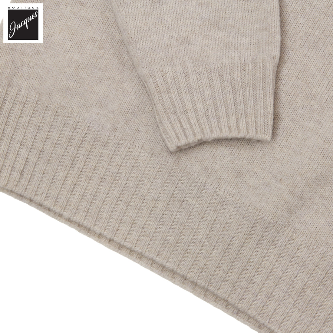 Pull demi-zip en laine aérée extra-fine Oatmeal Onix - Fradi