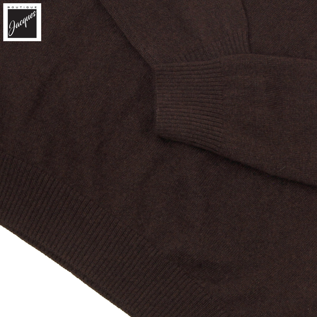 Chocolate Brown Fine Cashmere Crew Neck Sweater - Fradi