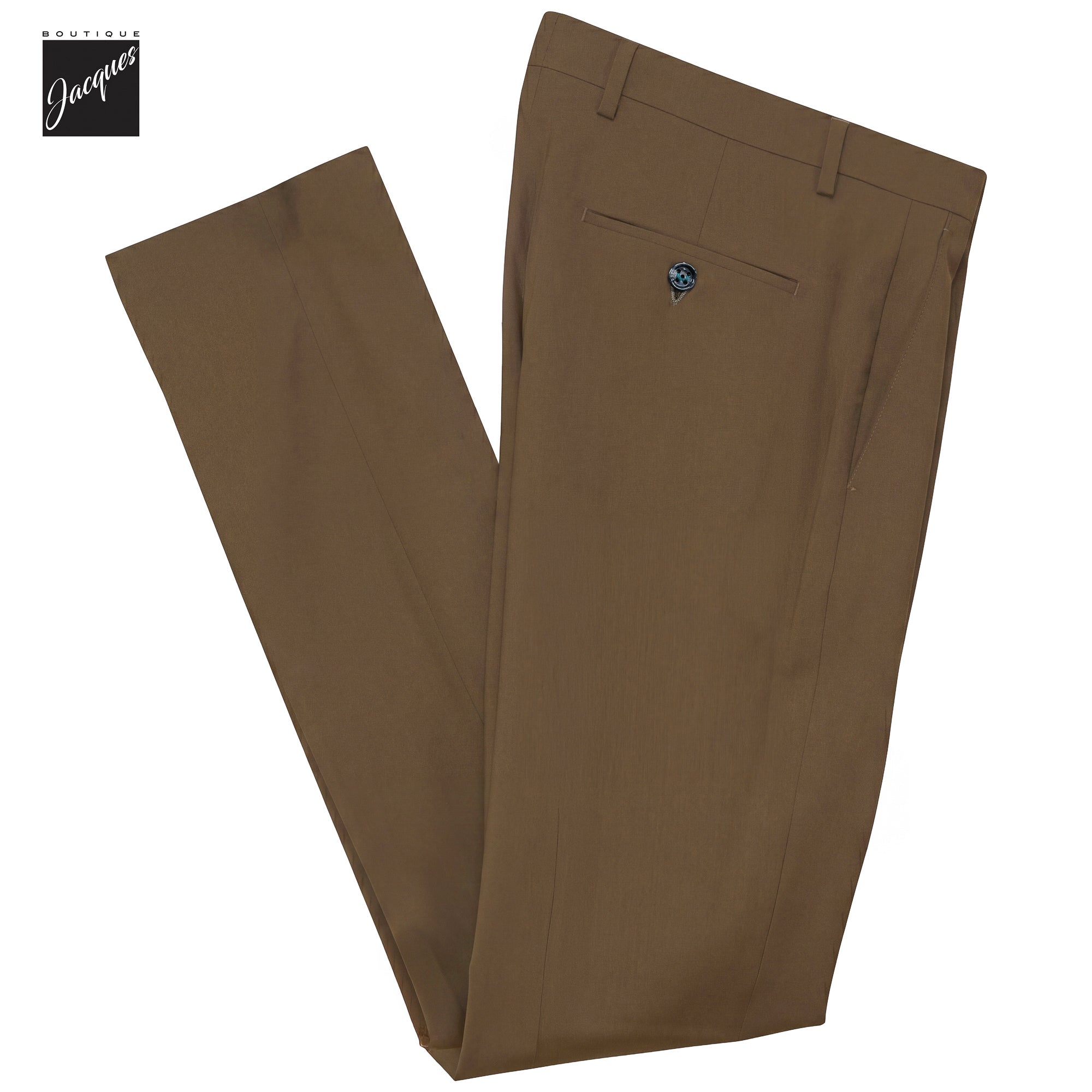 Caramel Superlight Wool-Stretch Vulcano Fit Trousers - Berwich - Boutique Jacques International