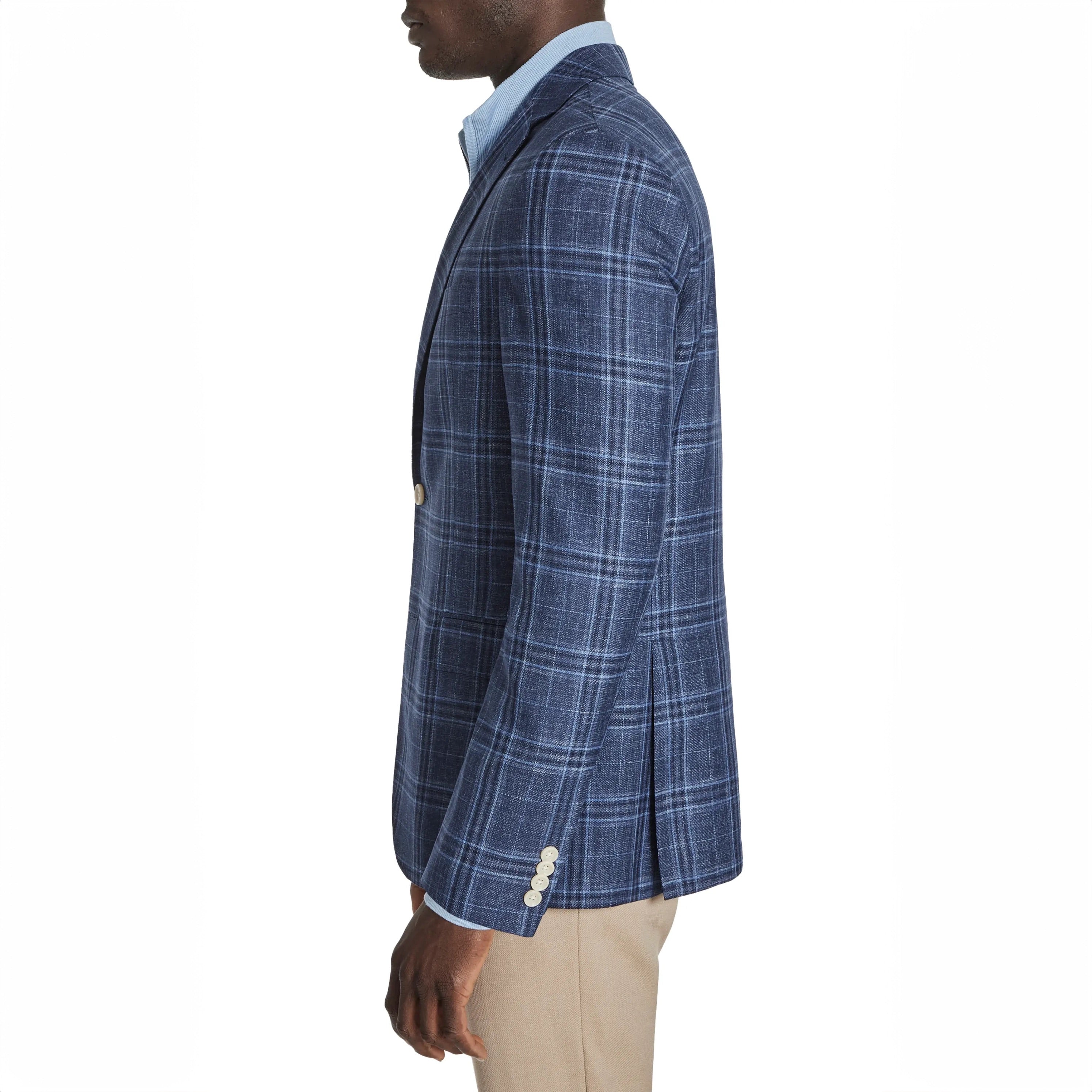 Blue Tonal Glen Check Midland Contemporary Fit Sport Coat - Jack Victor