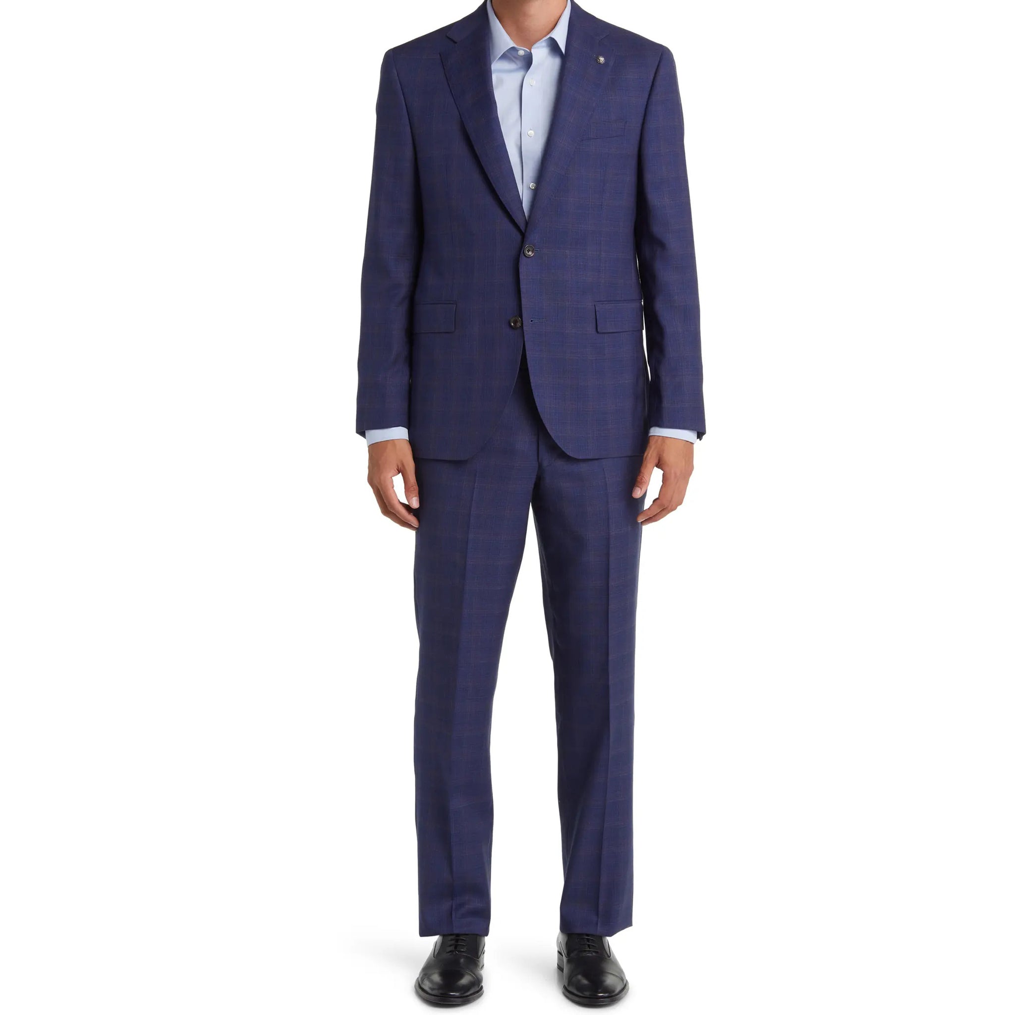 Blue Check Esprit Modern Fit Loro Piana Wool Suit - Jack Victor