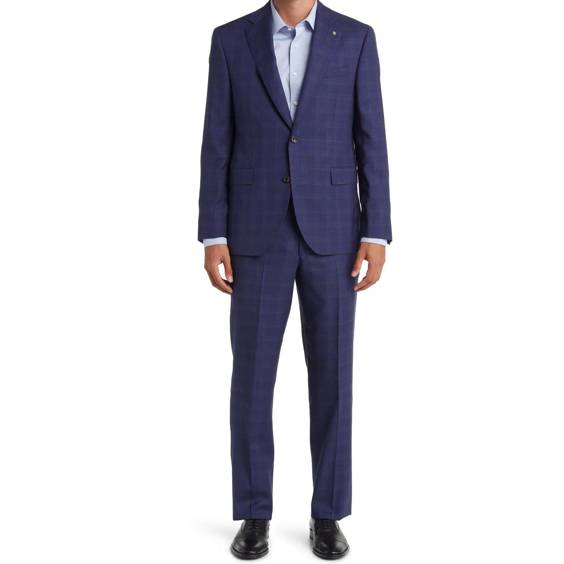 Blue Check Esprit Modern Fit Loro Piana Wool Suit - Jack Victor