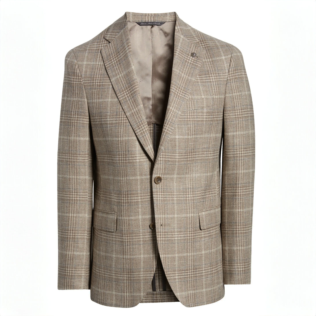 Taupe Prince-of-Wales Cotton-Wool McAllen Contemporary Fit Sport Jacket - Jack Victor 1913