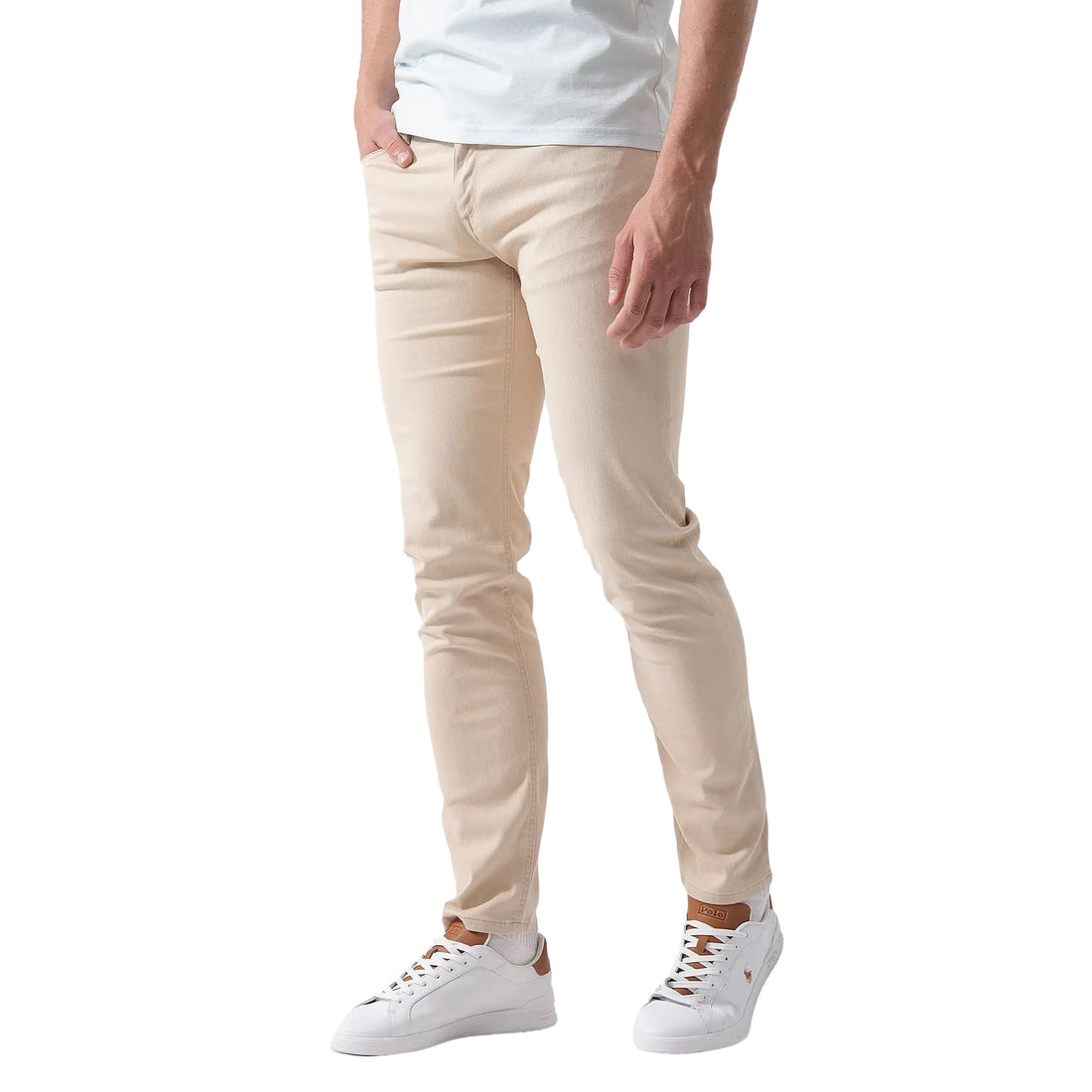 Beige Premium Regular Fit Soft Ultralight Five Pocket Pants - ALBERTO - Boutique Jacques International