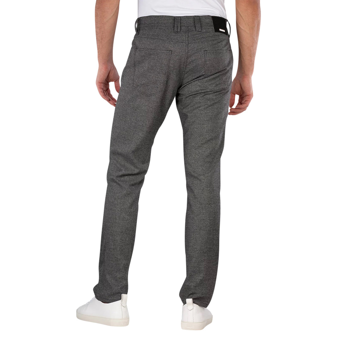 Gray Bi-Colour Ceramica Pipe Five Pocket Pants - ALBERTO