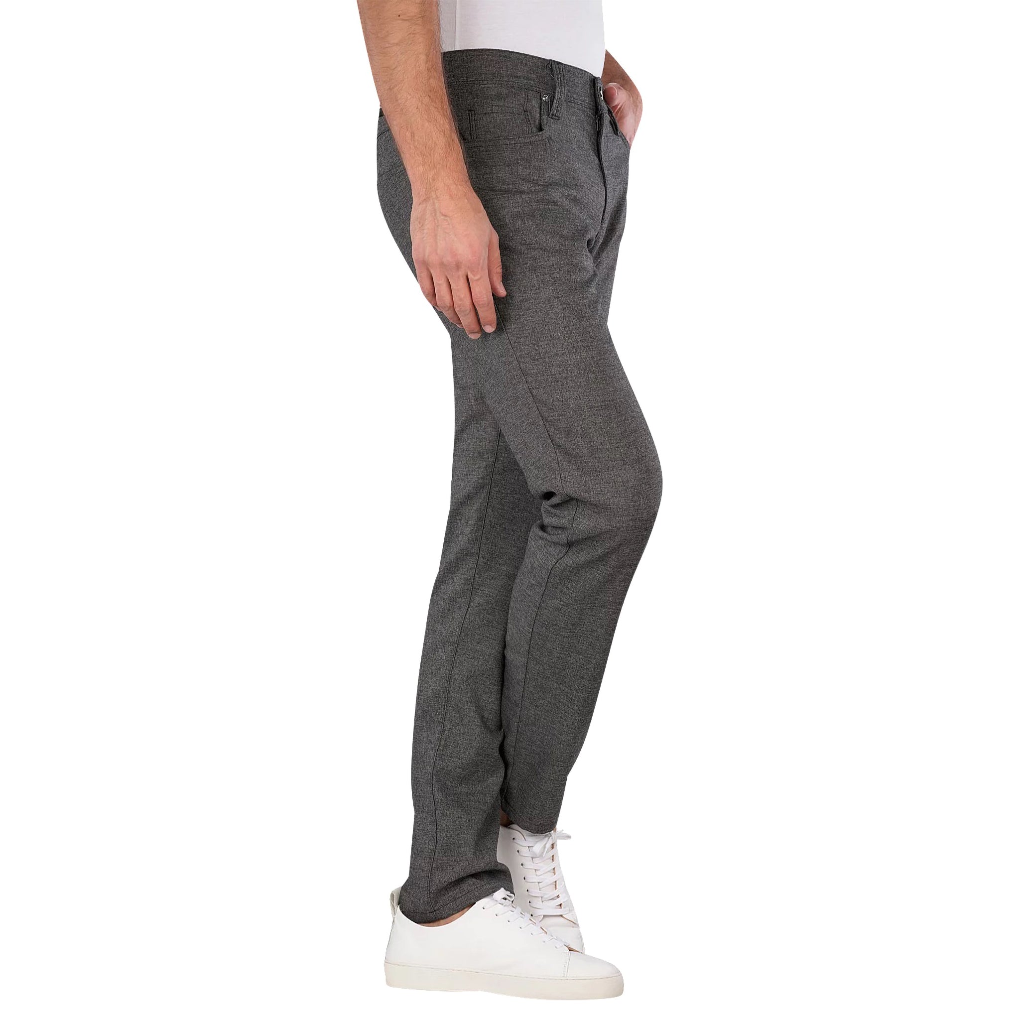 Gray Bi-Colour Ceramica Pipe Five Pocket Pants - ALBERTO