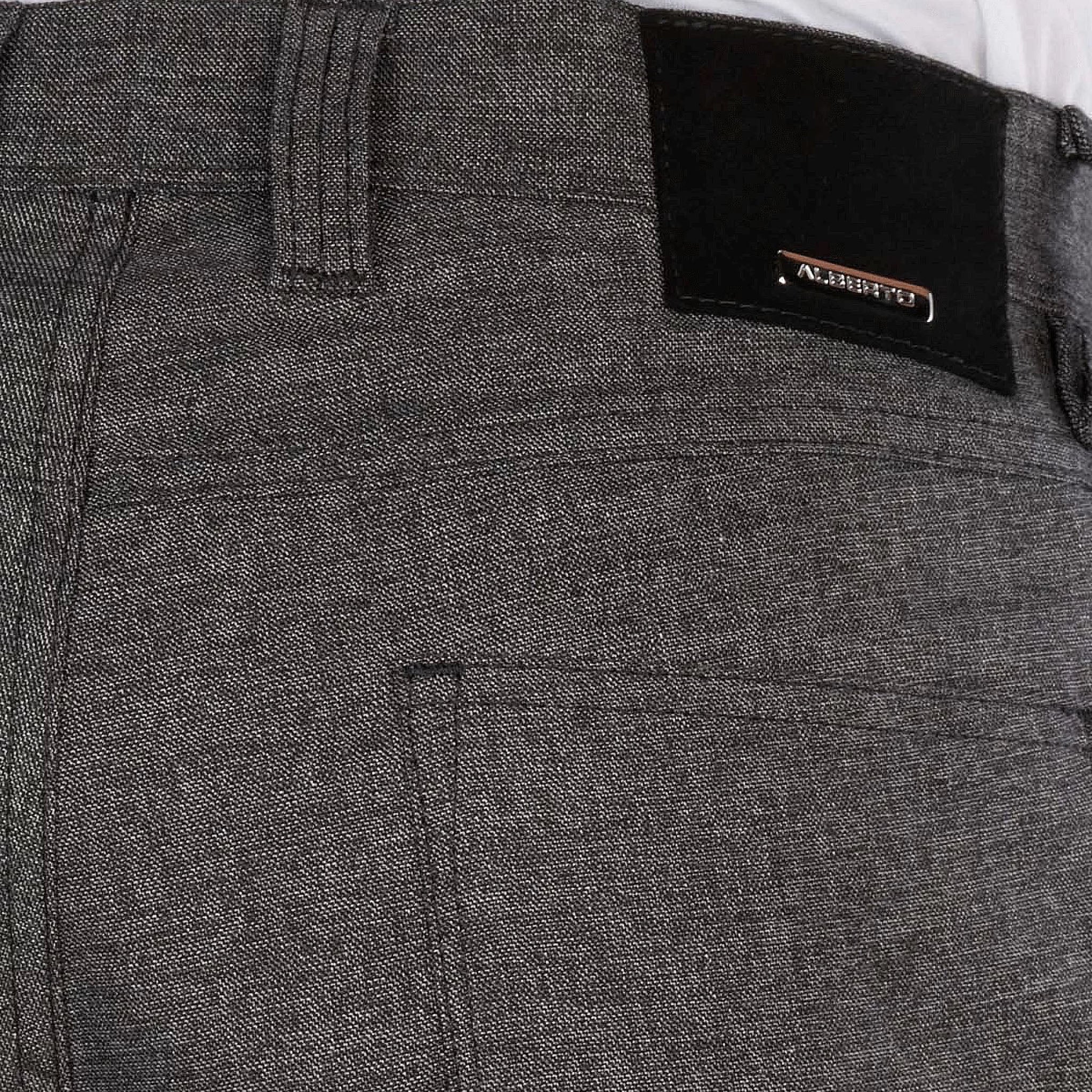 Gray Bi-Colour Ceramica Pipe Five Pocket Pants - ALBERTO