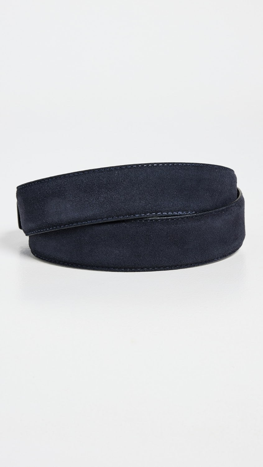 Navy Blue Suede Belt - Anderson's
