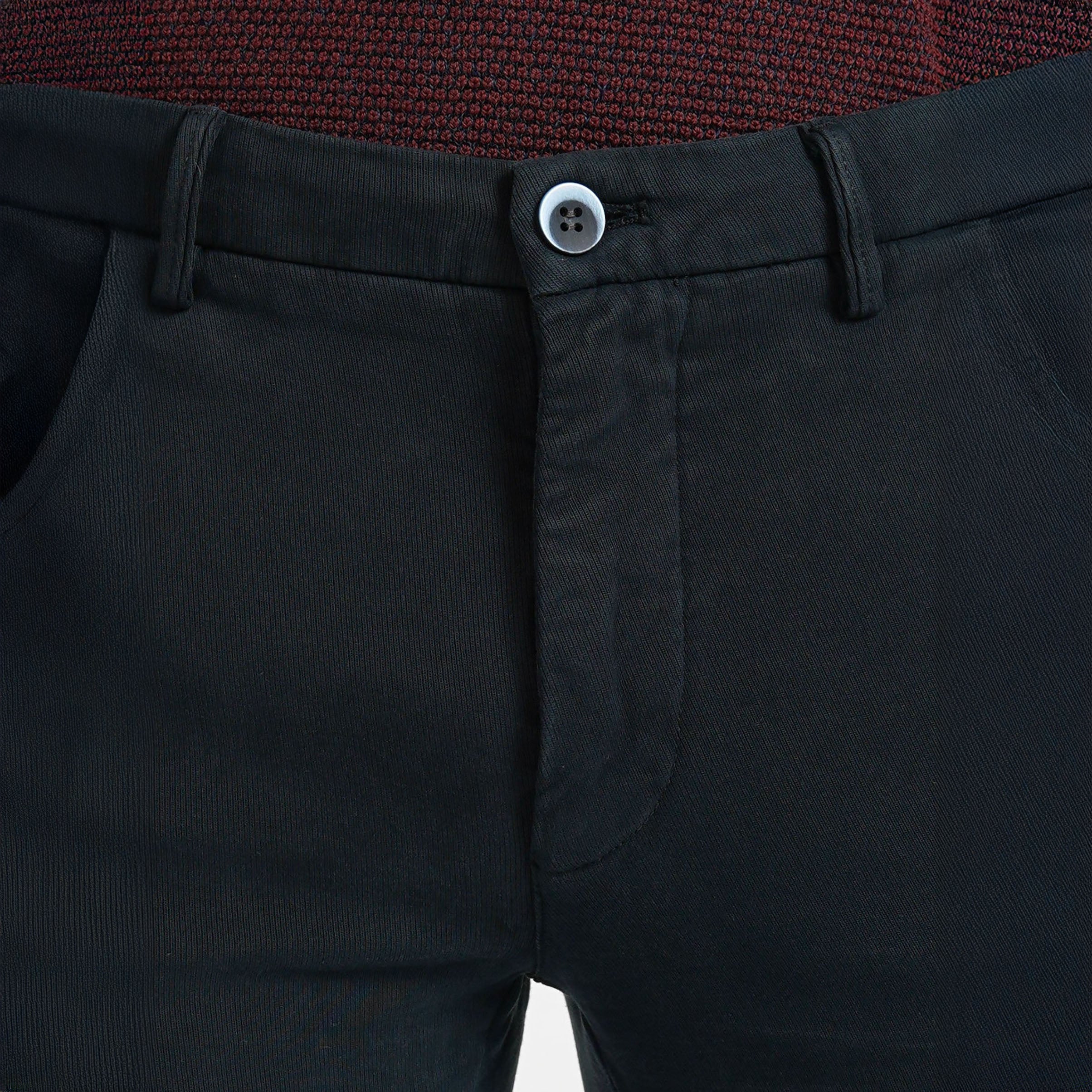Navy Blue Twill Stretch Slim Fit Chino - Mason's