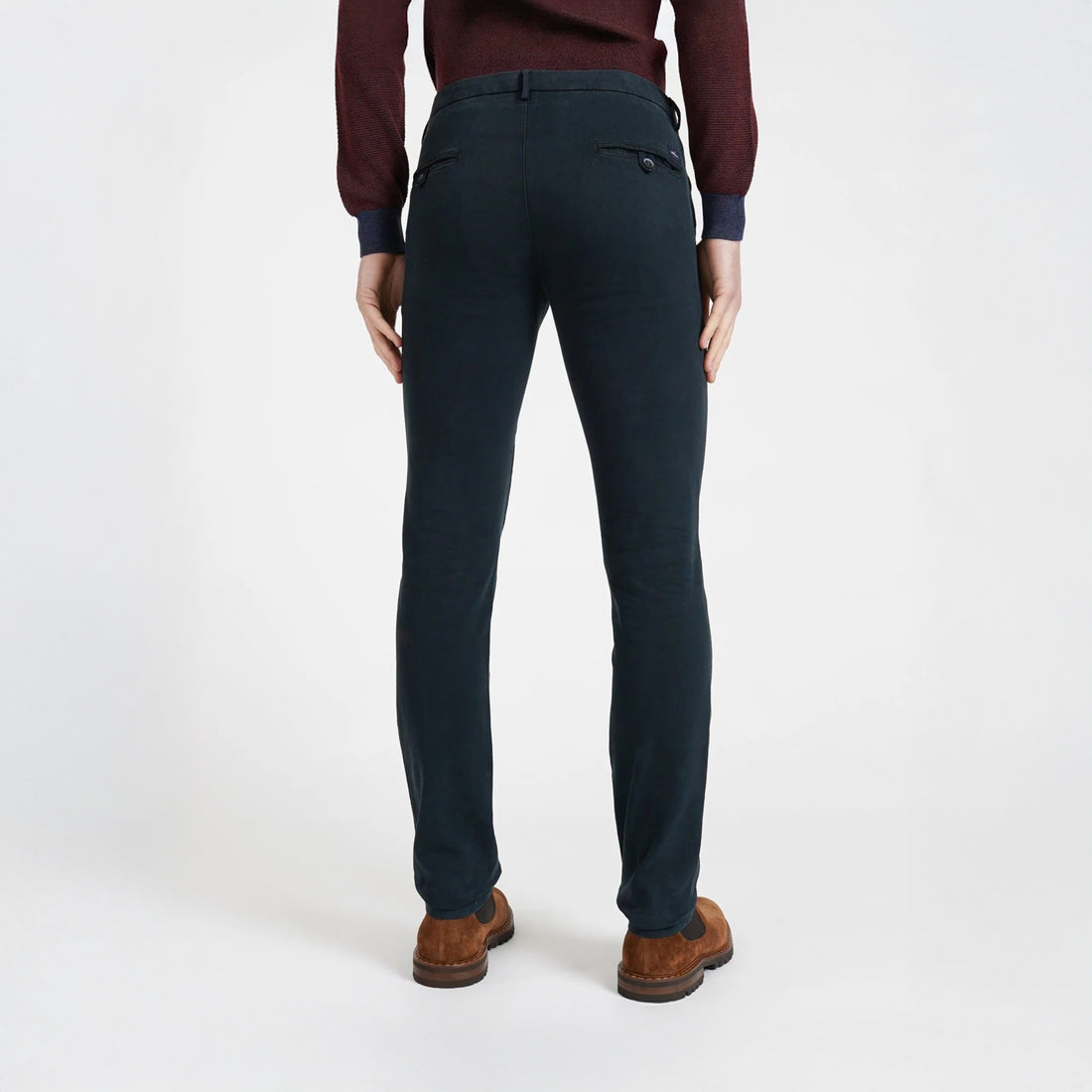 Navy Blue Twill Stretch Slim Fit Chino - Mason's