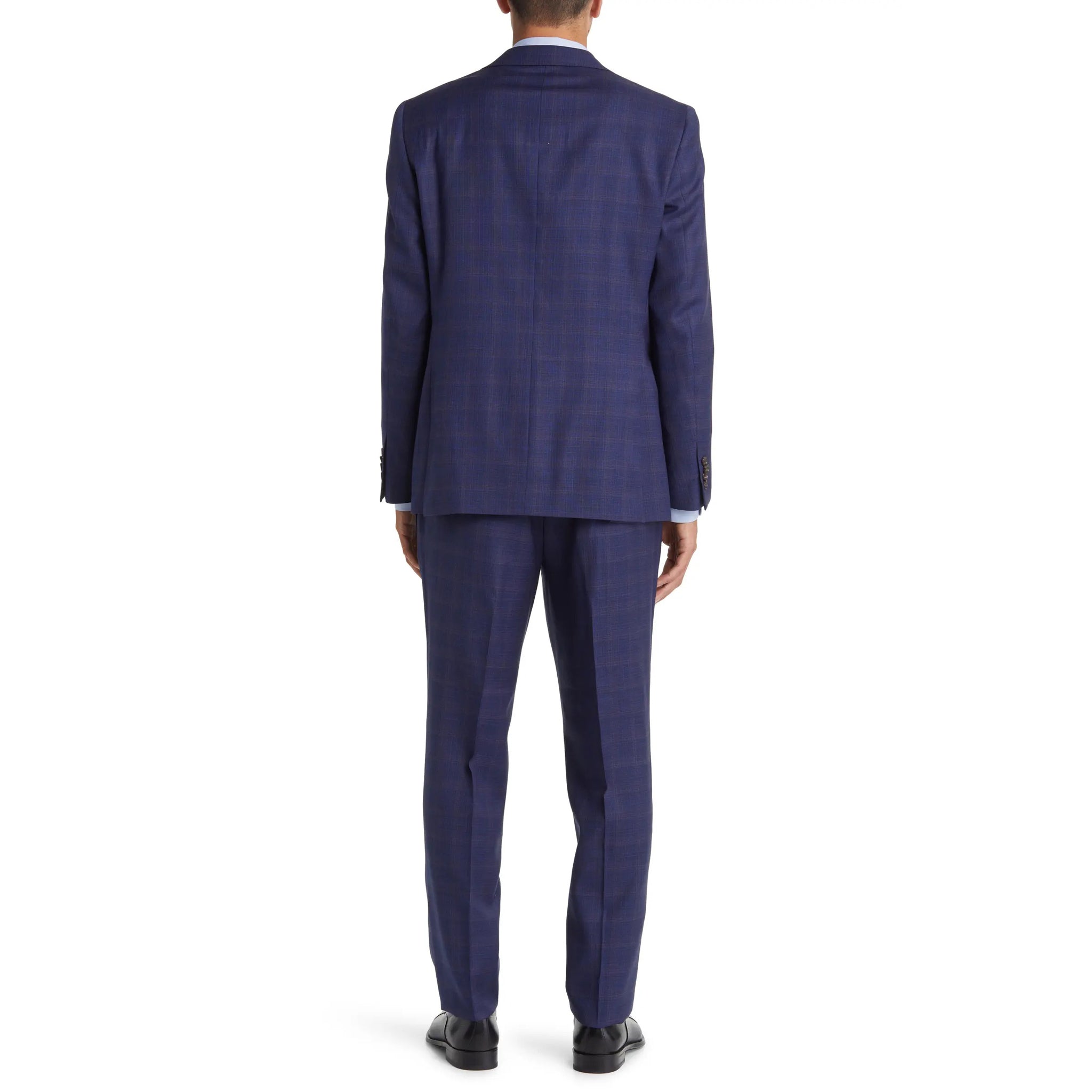 Blue Check Esprit Modern Fit Loro Piana Wool Suit - Jack Victor