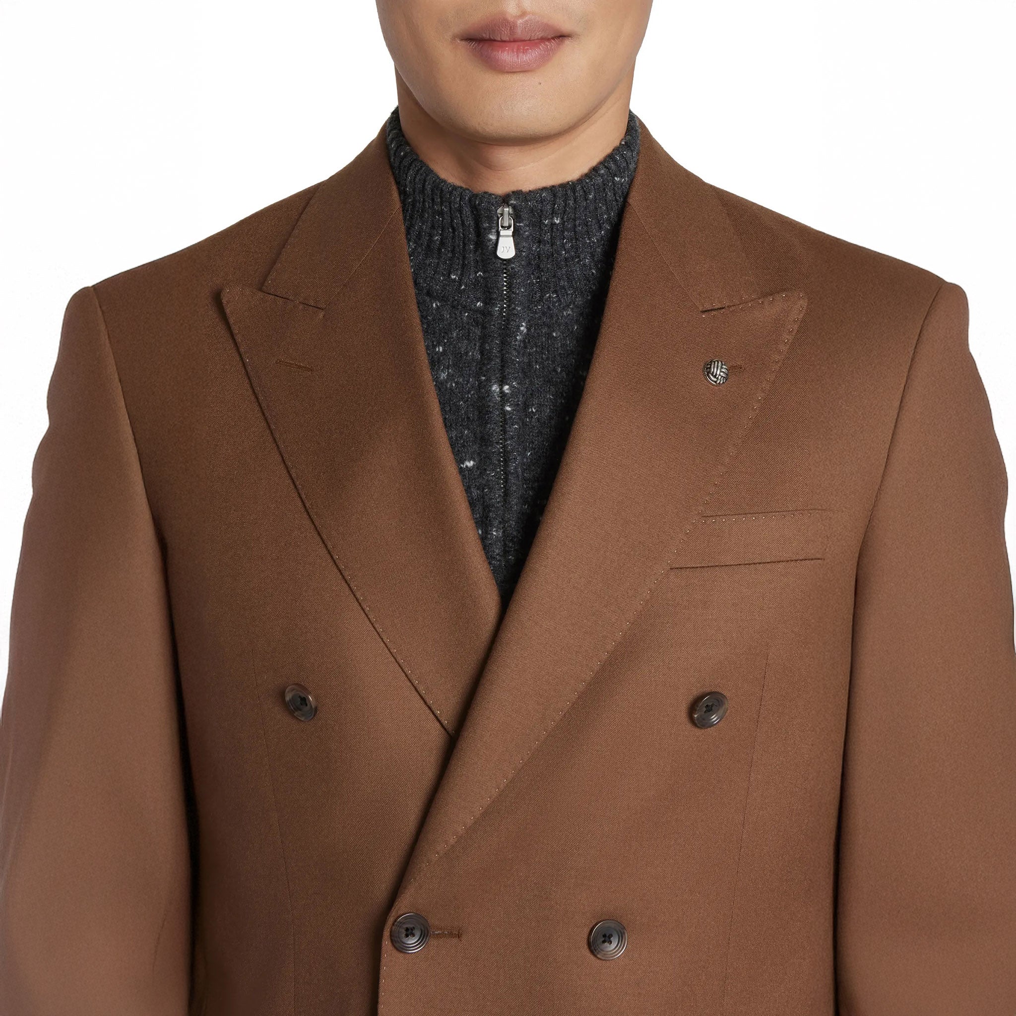 Tobacco Brown Double Breasted Martin Contemporary Fit Sport Jacket - Jack Victor