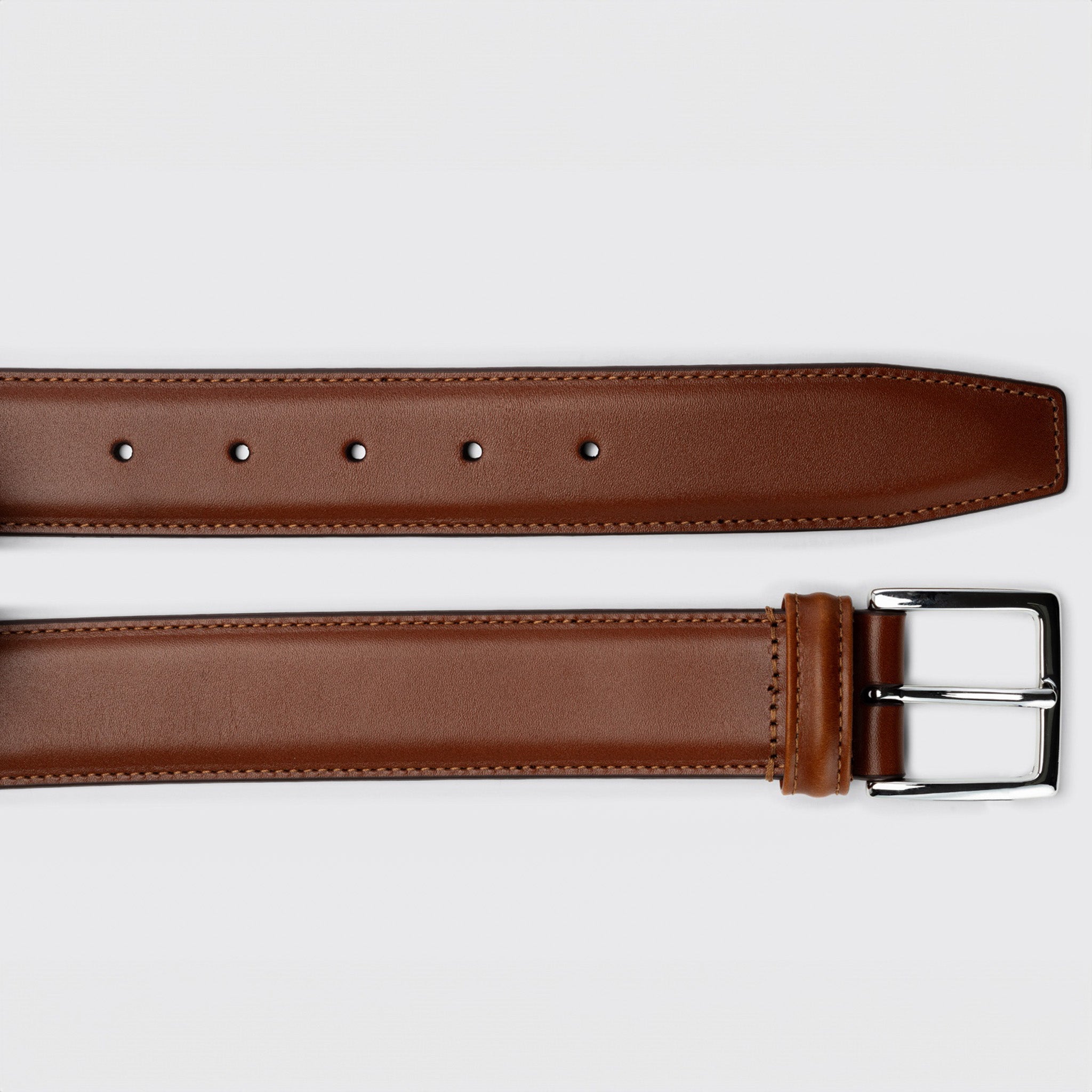 Chestnut Nappa Calf Leather Belt - Anderson's