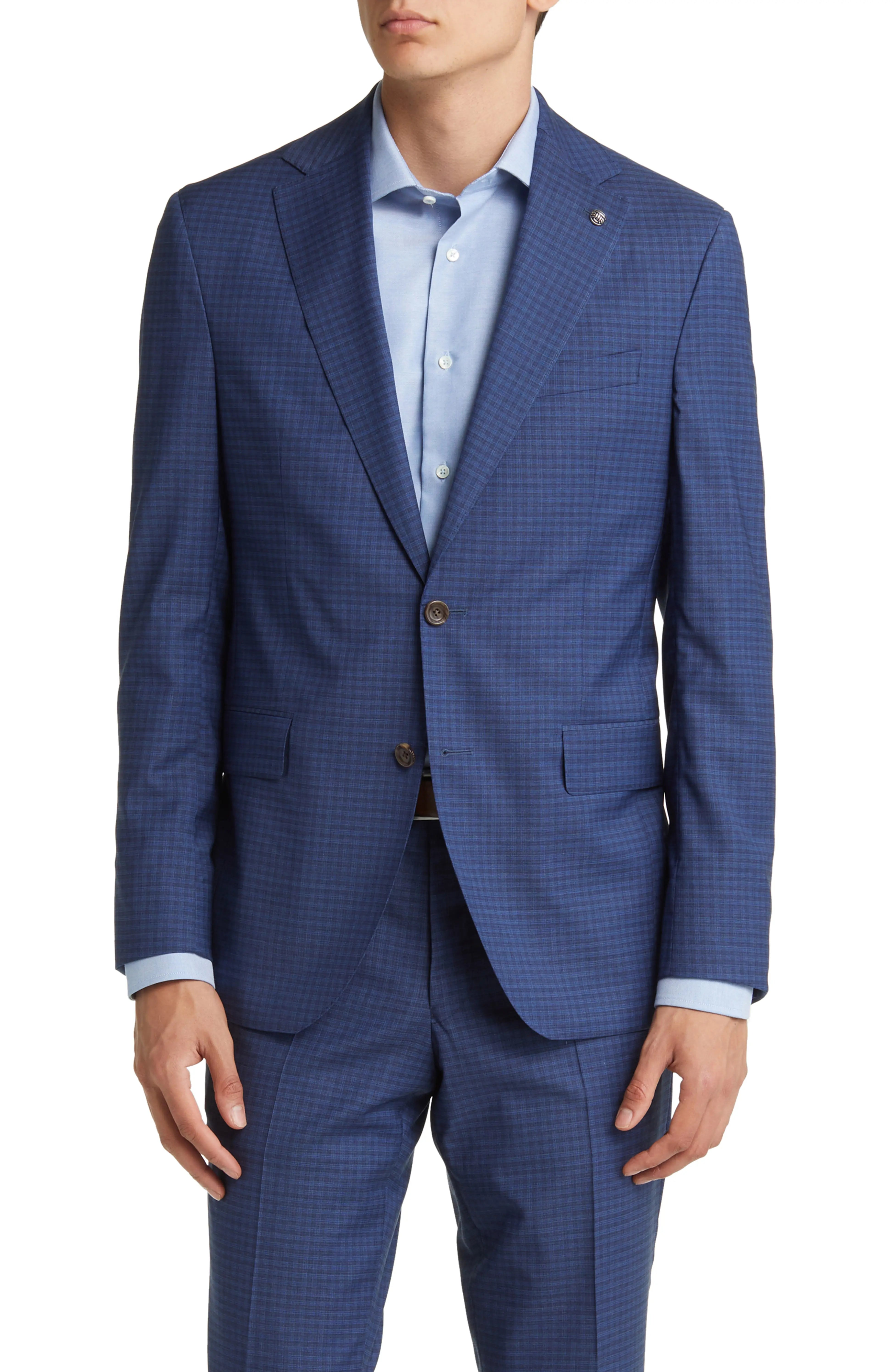 Blue Neat Check Esprit Modern Fit Suit - Jack Victor - Boutique Jacques International
