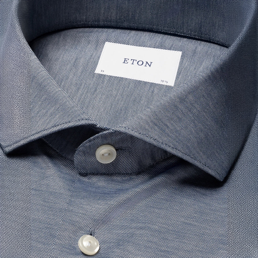 Blue Filo Di Scozia Oxford Slim Fit Shirt - ETON