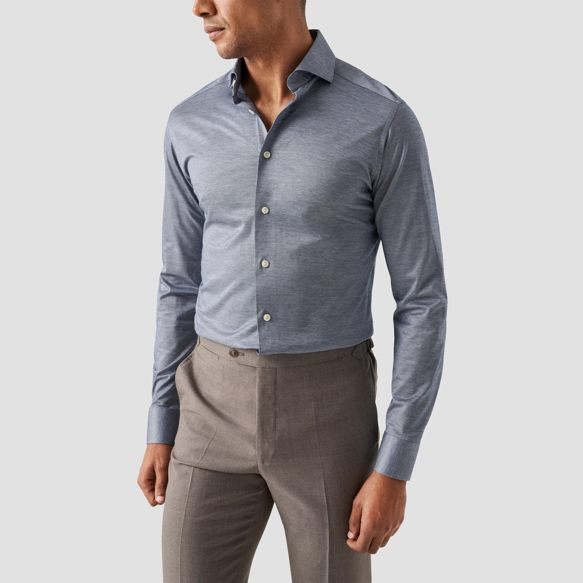 Blue Filo Di Scozia Oxford Slim Fit Shirt - ETON