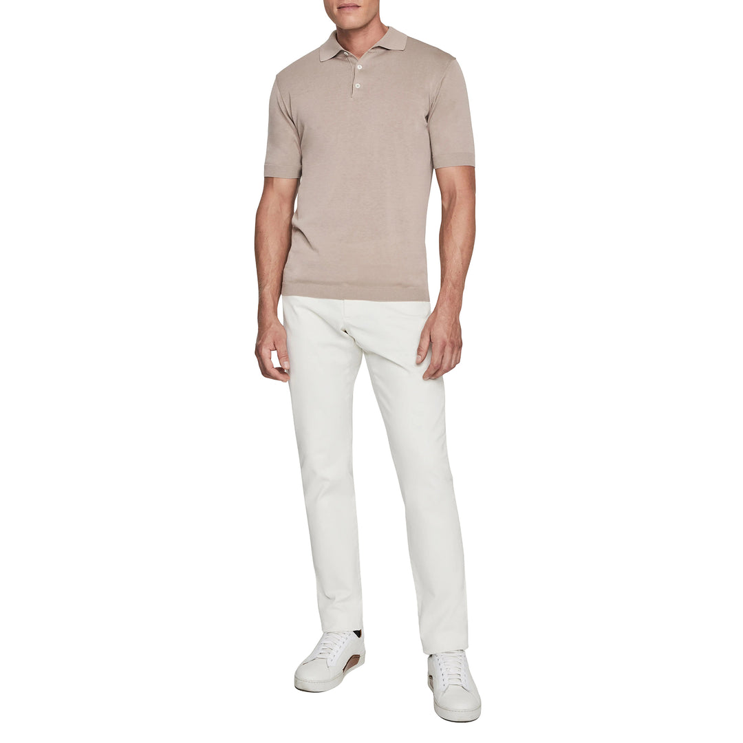 Sand Cotton Silk Tupper Knit Polo - Jack Victor