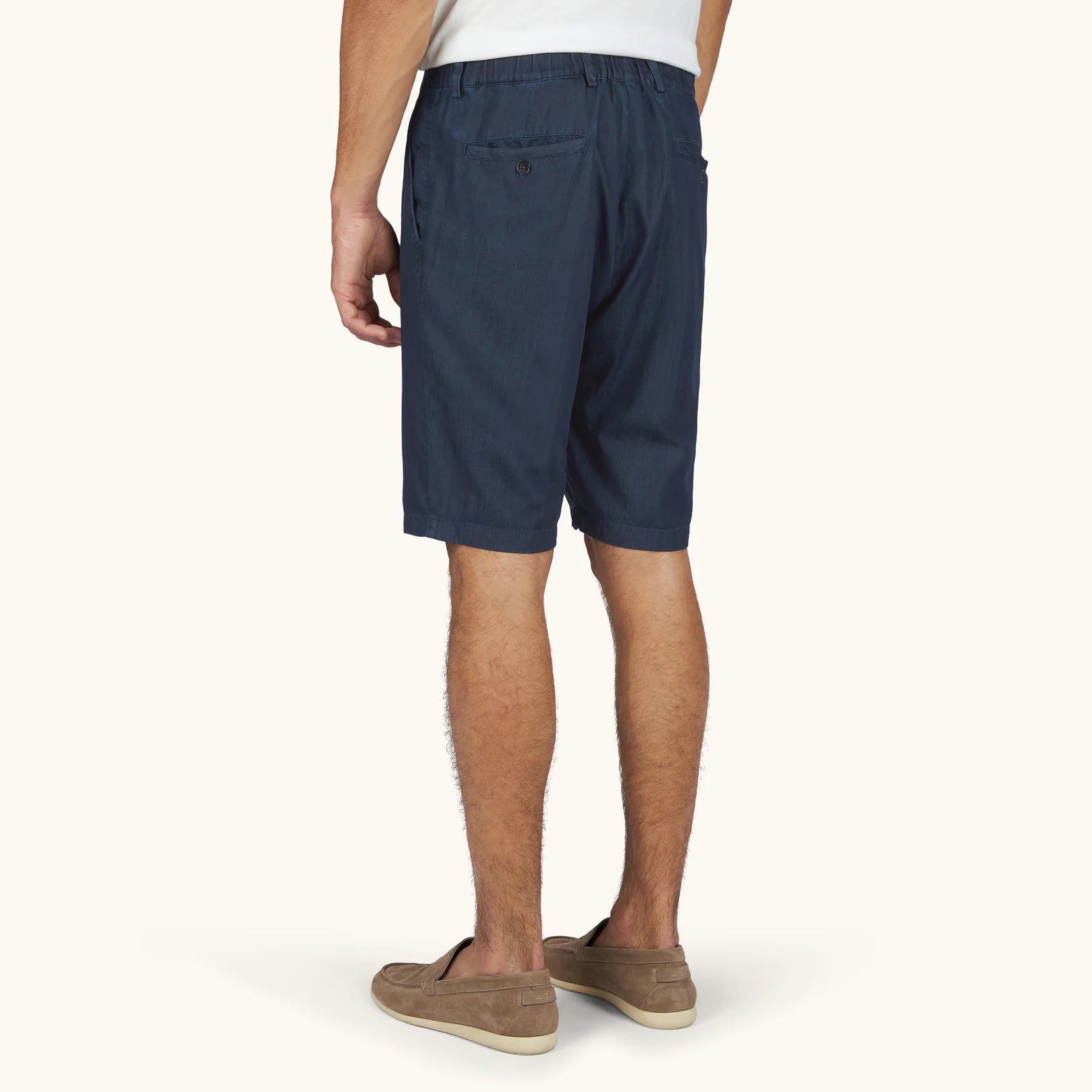Denim Blue Lightweight Giza Cotton Chambray Bermuda Shorts - Paul & Shark - Boutique Jacques International