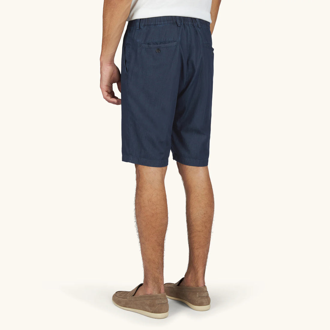 Denim Blue Lightweight Giza Cotton Chambray Bermuda Shorts - Paul & Shark - Boutique Jacques International
