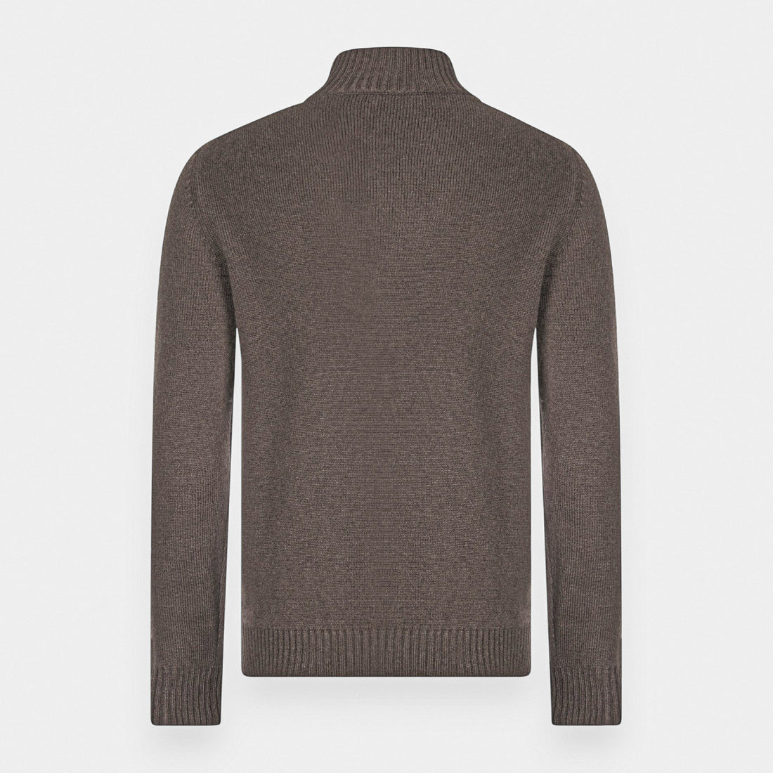 Brown Wool/Cashmere/Viscose Half Zip Sweater - GRAN SASSO - Boutique Jacques International