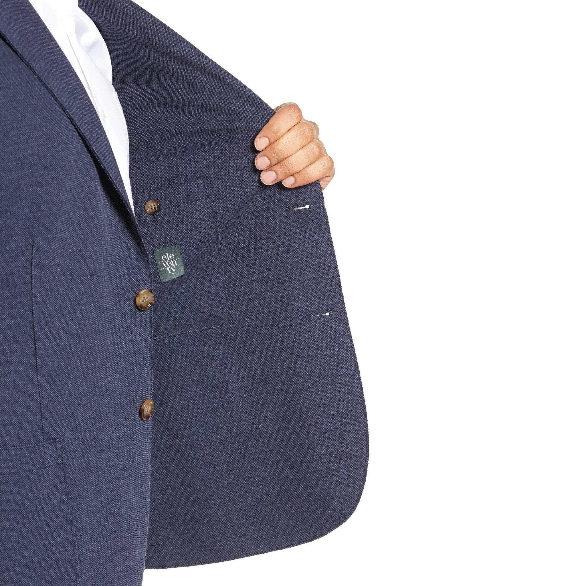 Navy Blue Cotton Stretch Contemporary Sport Jacket