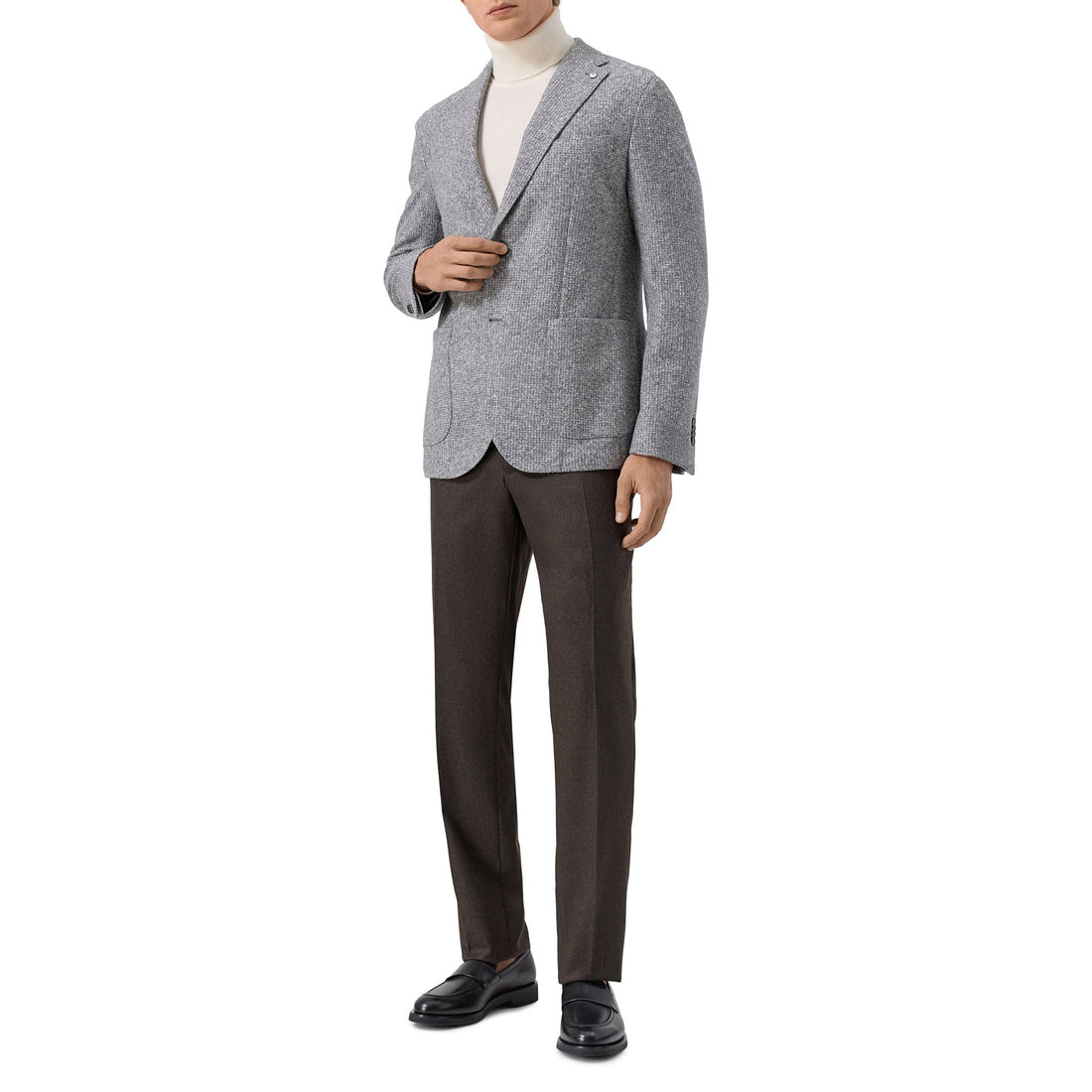 Gray Mélange Wool Jersey Unconstructed Contemporary Sport Jacket - L.B.M. 1911