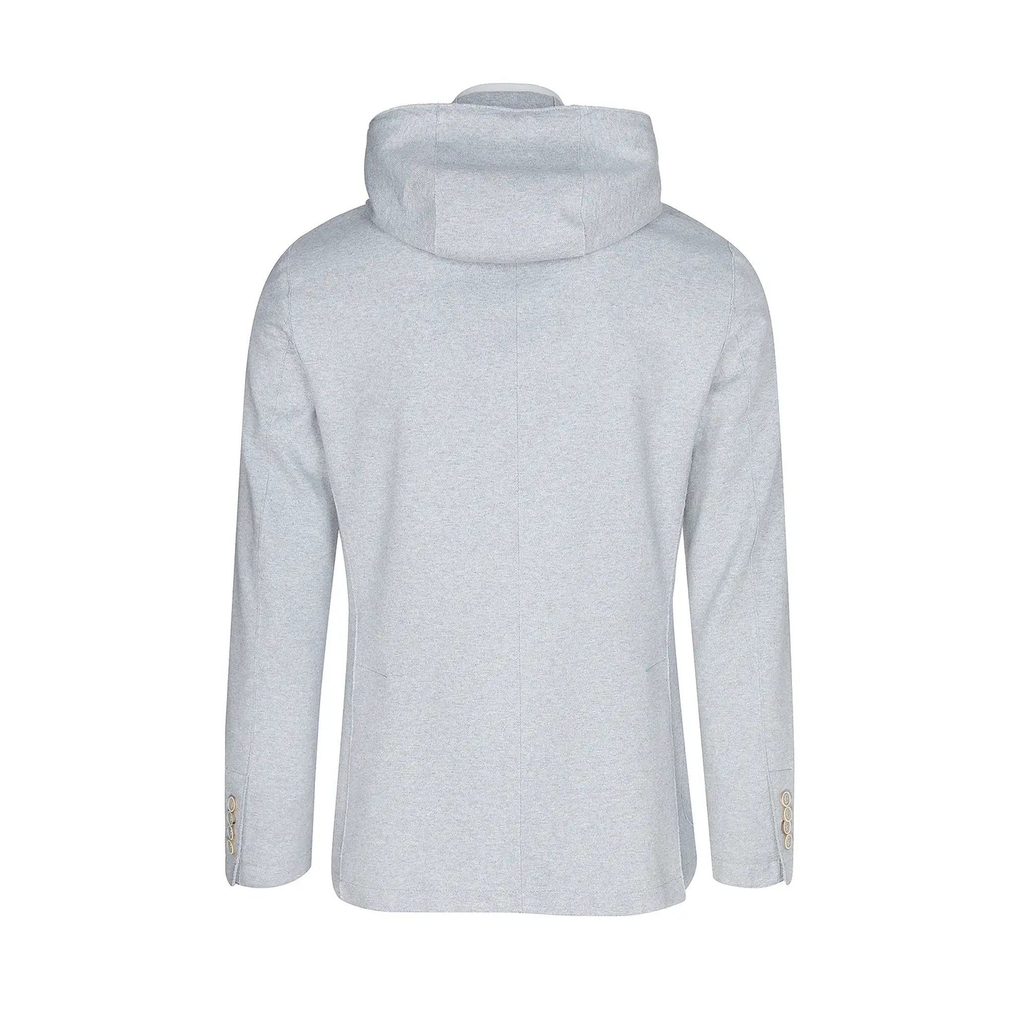 Zucchero Blue Cotton-Stretch Hybrid Sport Jacket with Removable Hood - ELEVENTY - Boutique Jacques International