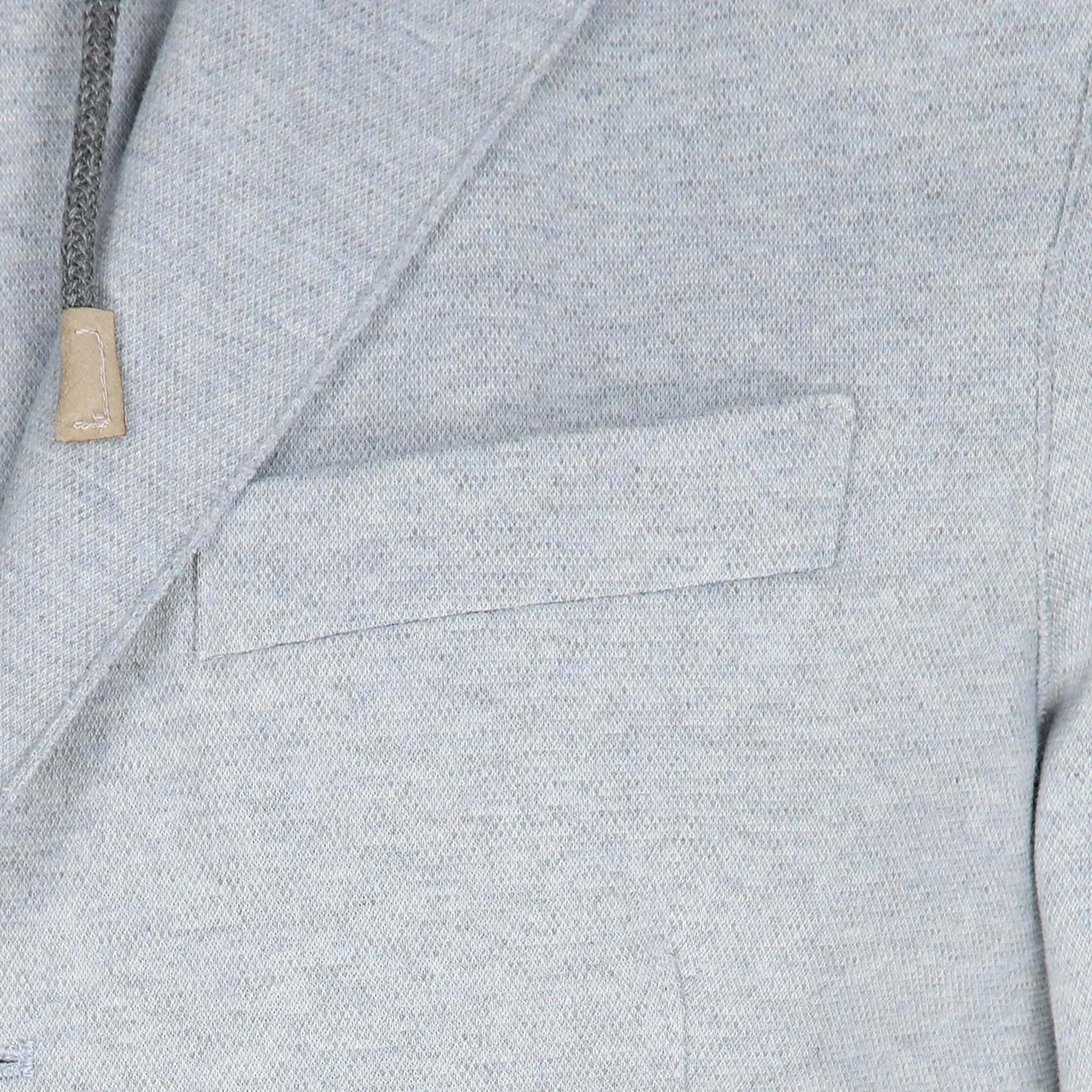 Zucchero Blue Cotton-Stretch Hybrid Sport Jacket with Removable Hood - ELEVENTY - Boutique Jacques International