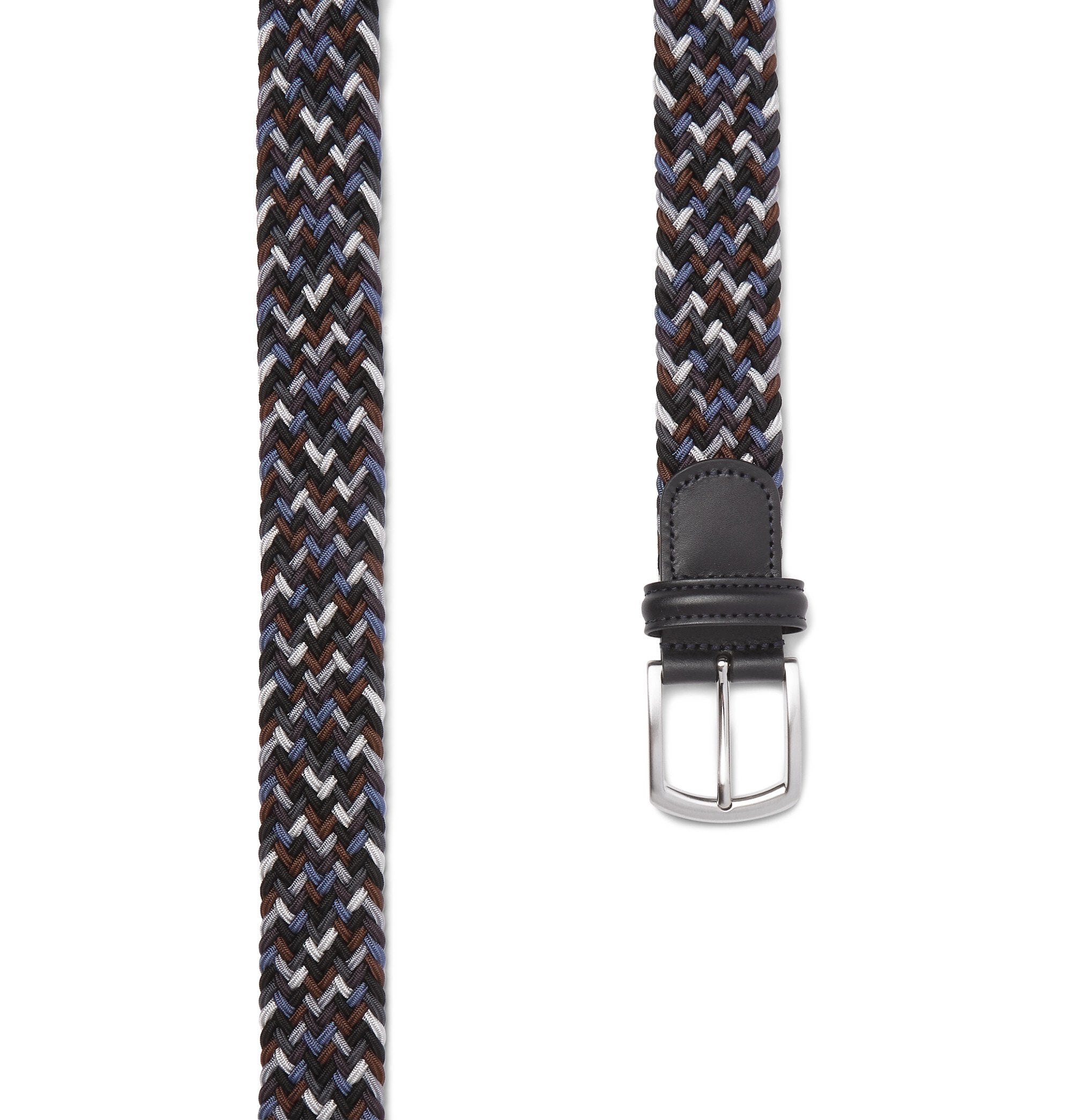 Brown & Blue Mélange Woven Belt - Anderson's