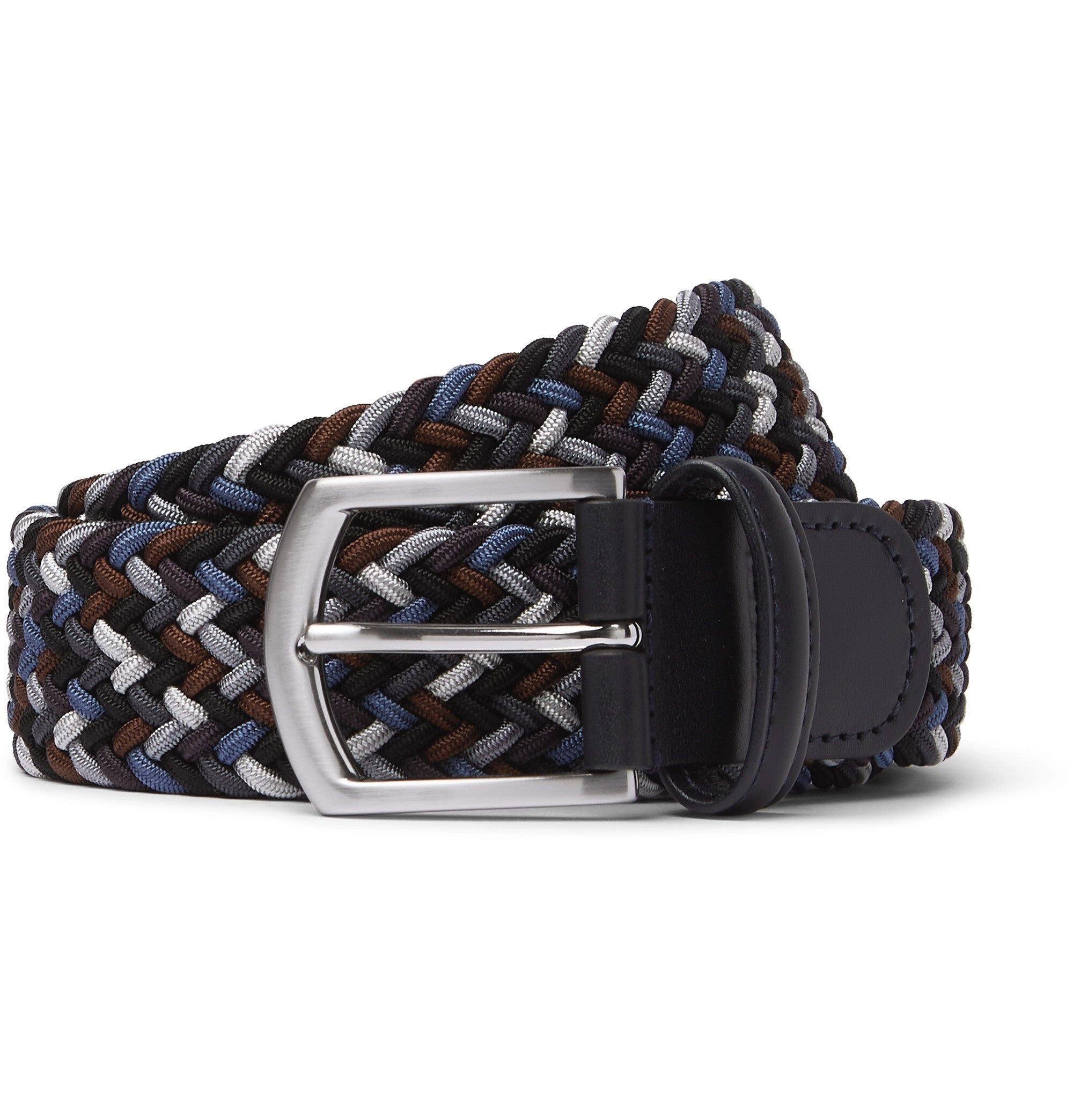 Brown & Blue Mélange Woven Belt - Anderson's