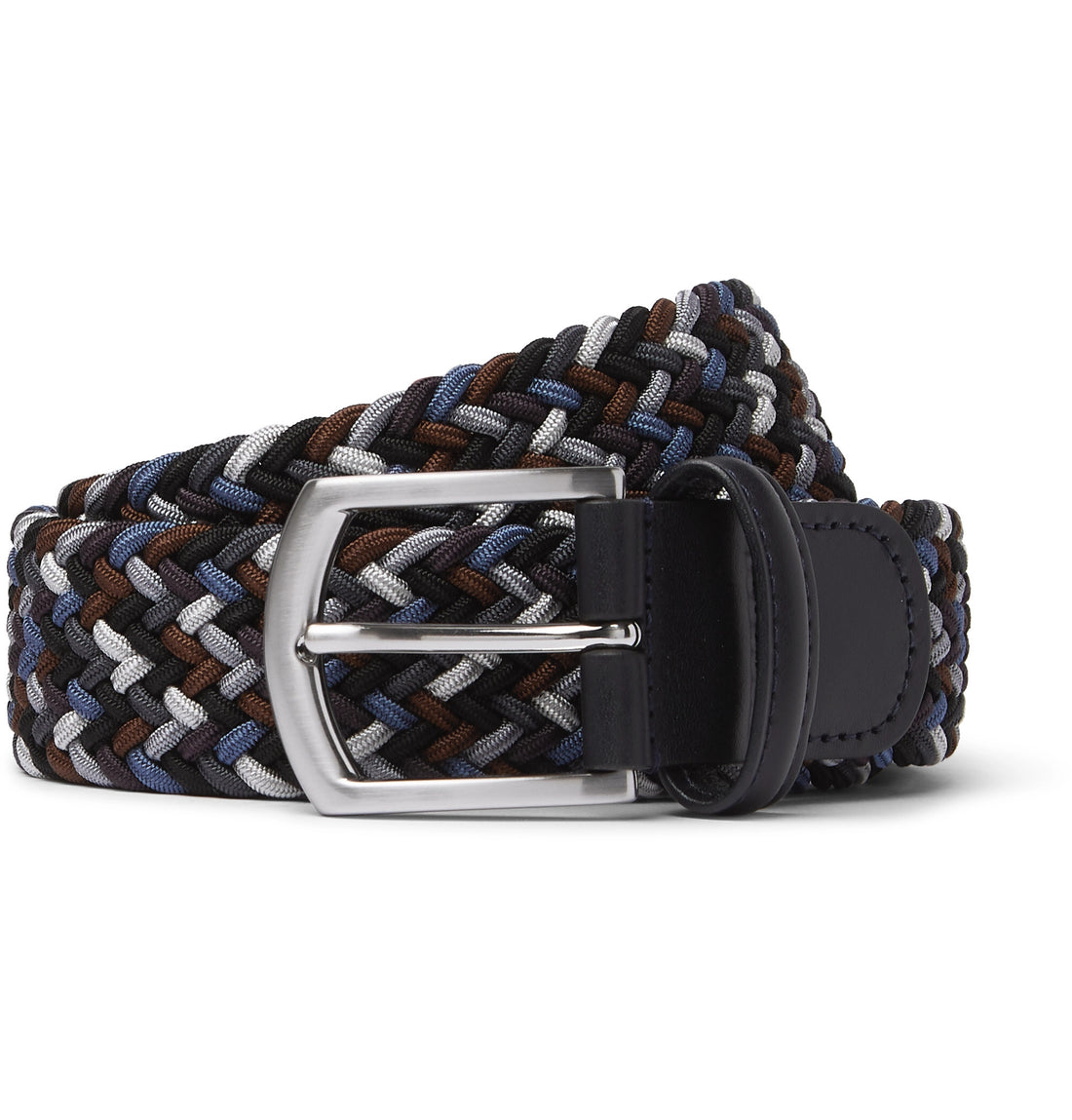 Brown & Blue Mélange Woven Belt - Anderson's