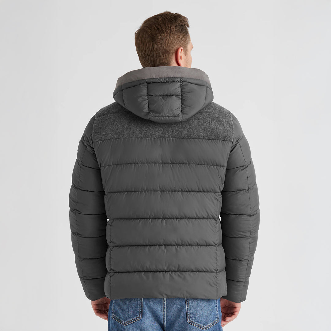 Gray Wool Hybrid Quilted Winter Coat - Milestone