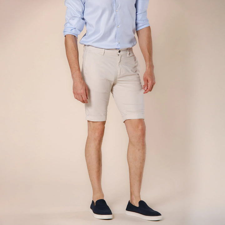 Bone Stretch Cotton Bermuda Shorts - Mason's