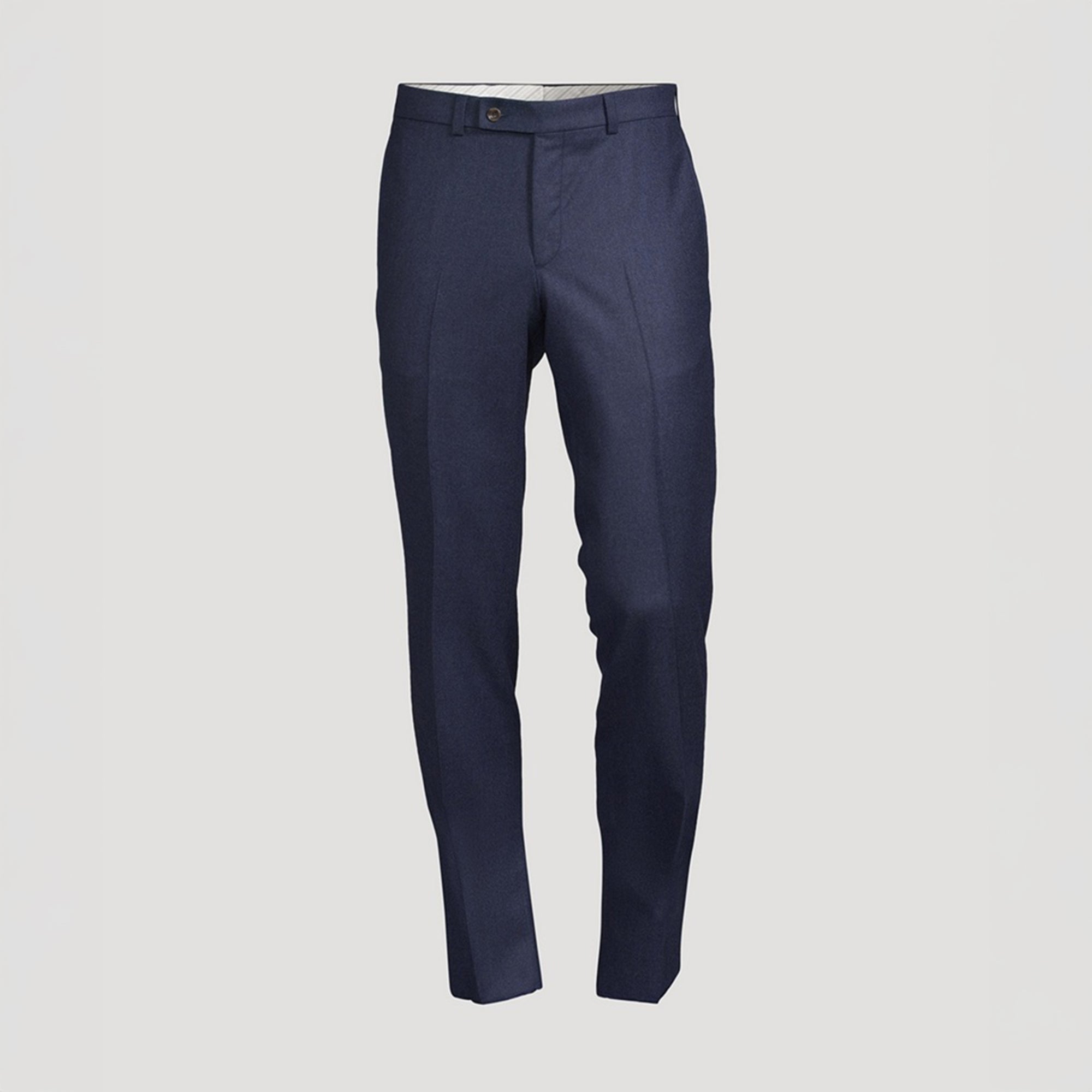 Royal Blue Flannel Wool Modern Fit Yves Single-Pleat Trousers - Jack Victor