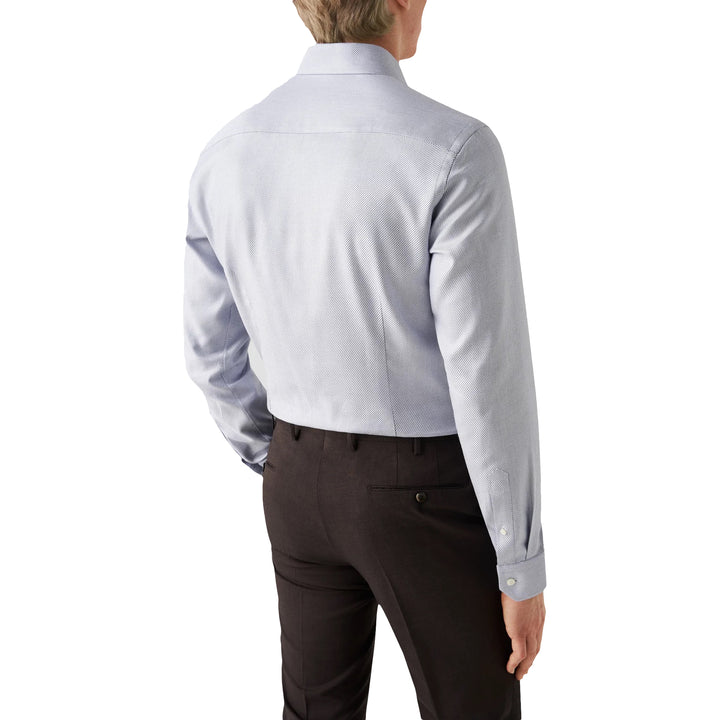 Navy Blue Twill Cotton-Tencel Slim Fit Shirt - ETON