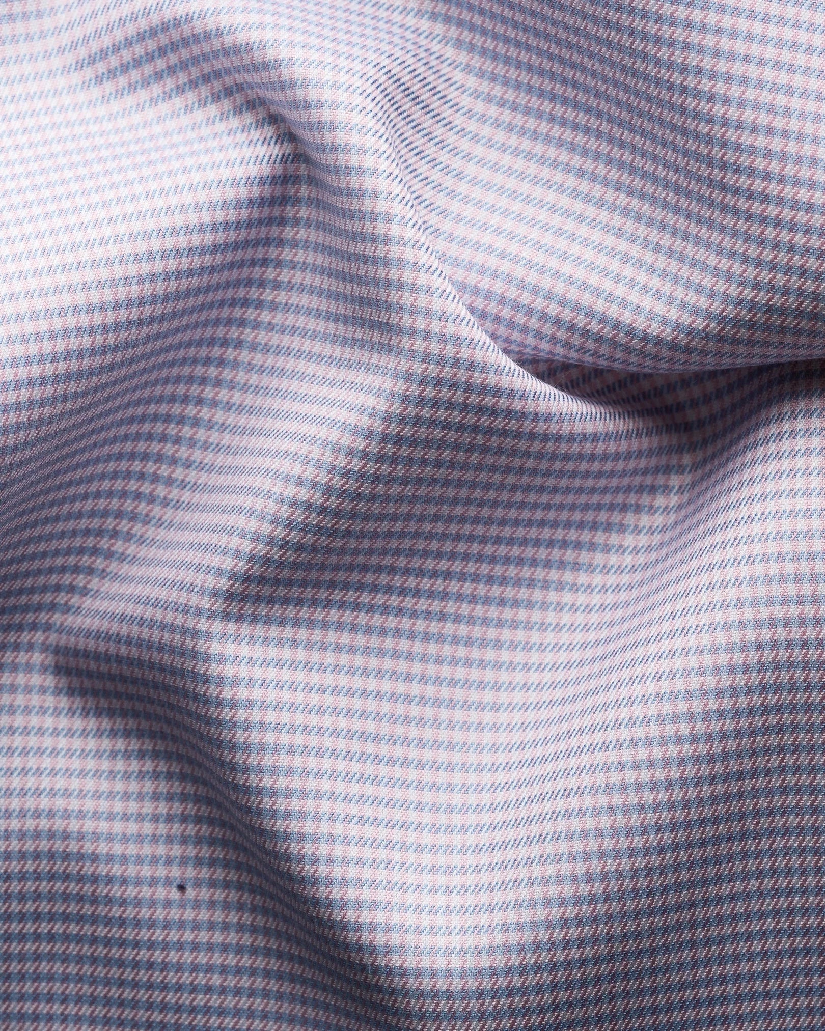 Pink Houndstooth Cotton & Tencel Contemporary Fit Shirt - ETON